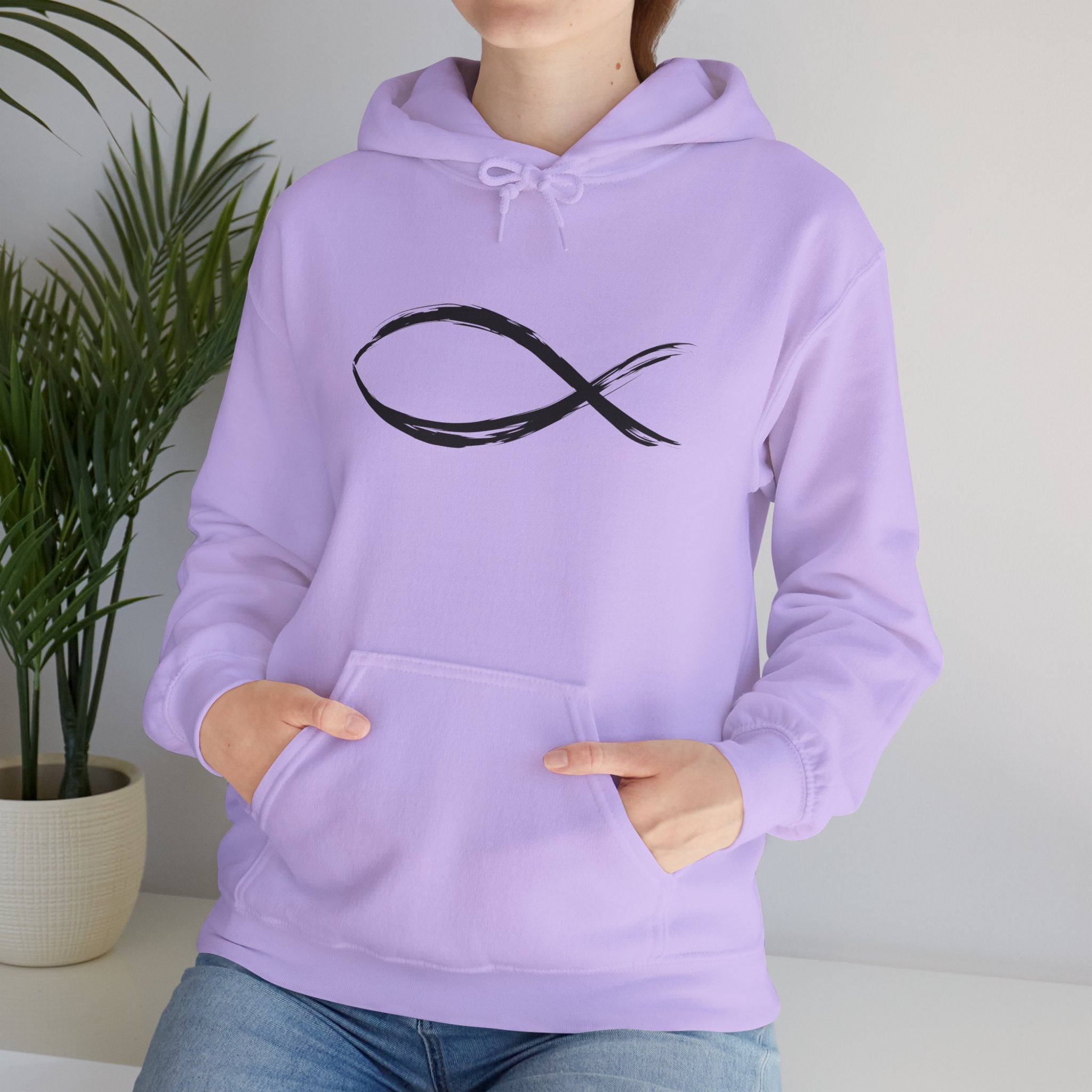 Christian Fish Symbal Heavy Blend™ Hooded Sweatshirt