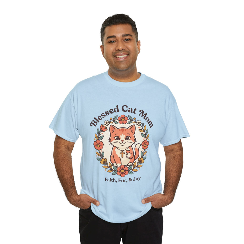 Blessed Cat Mom T-Shirt – Faith, Fur & Joy Floral Cat Mom Tee