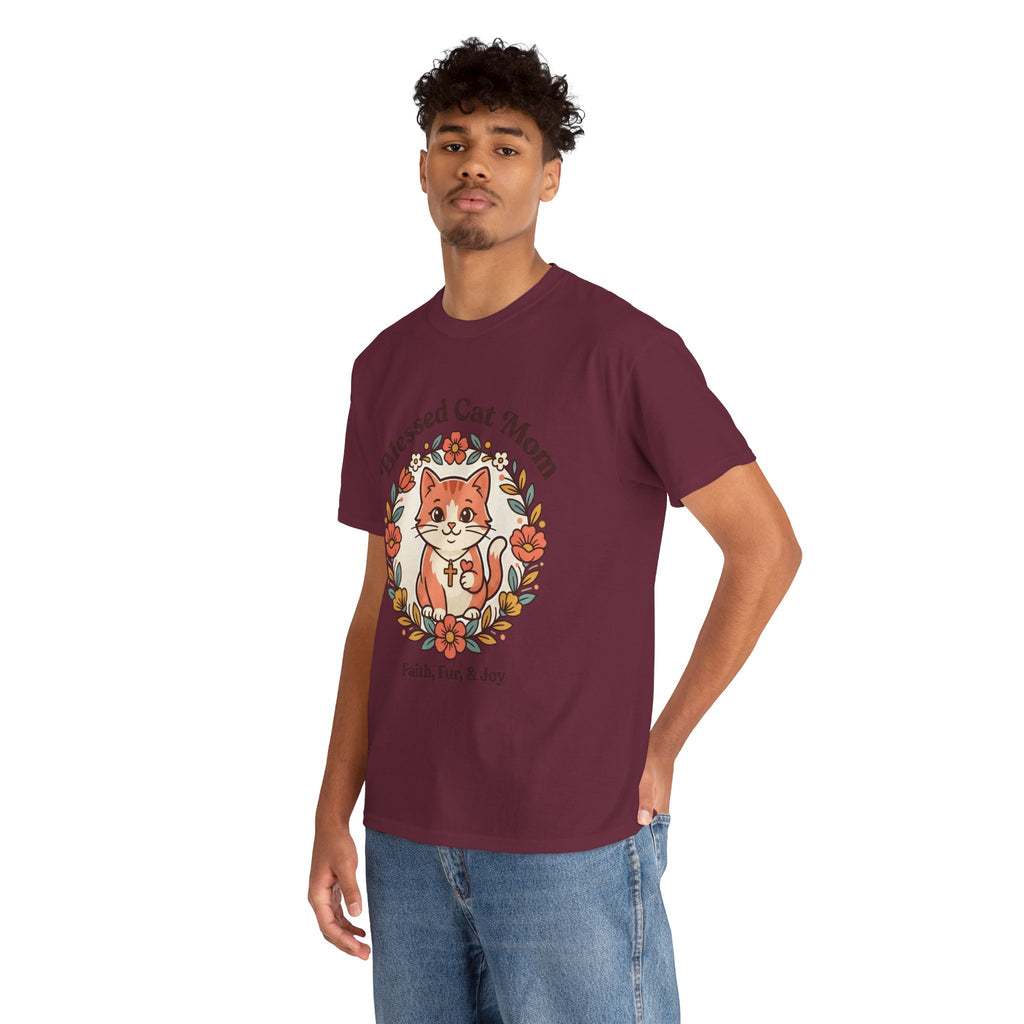 Blessed Cat Mom T-Shirt – Faith, Fur & Joy Floral Cat Mom Tee