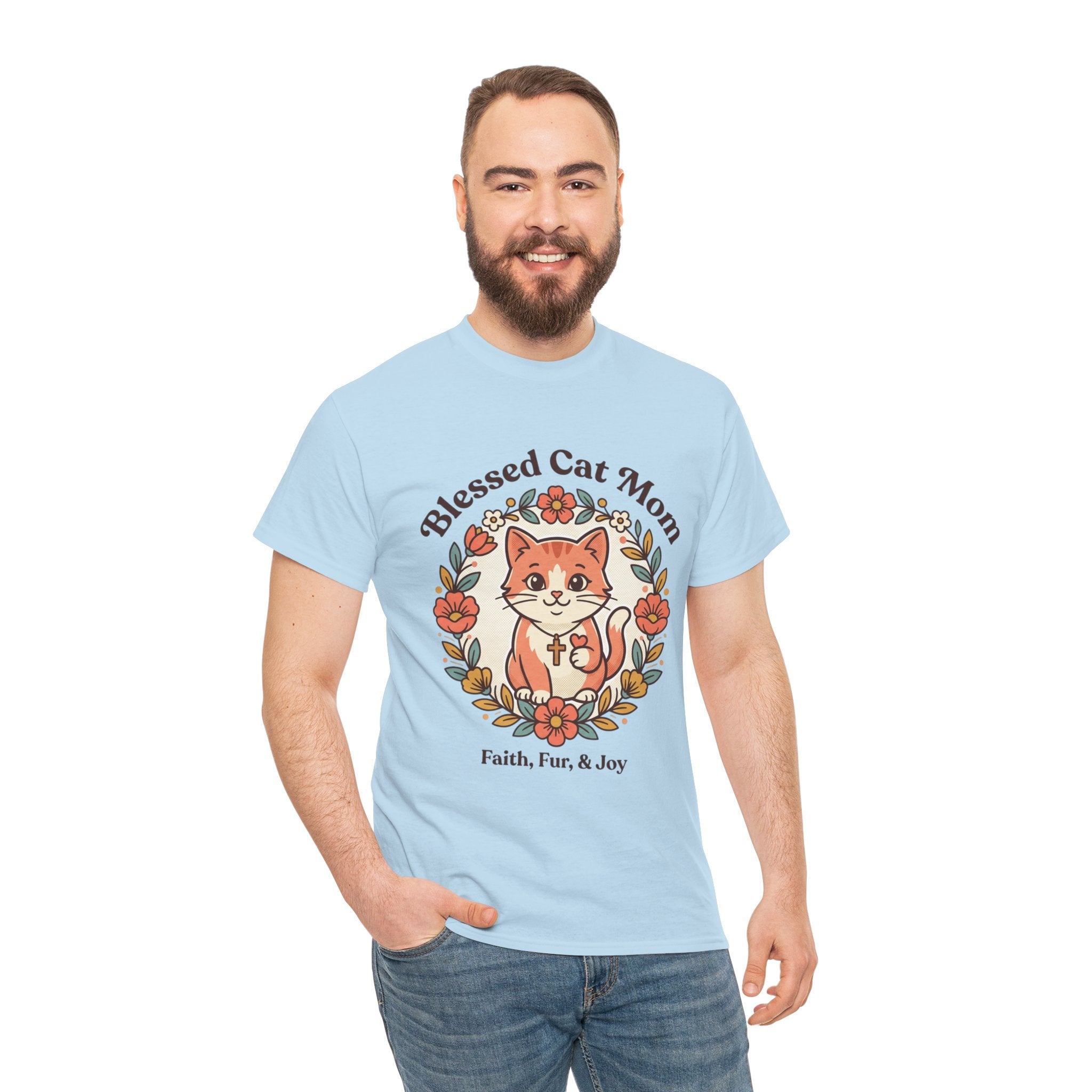 Blessed Cat Mom T-Shirt – Faith, Fur & Joy Floral Cat Mom Tee