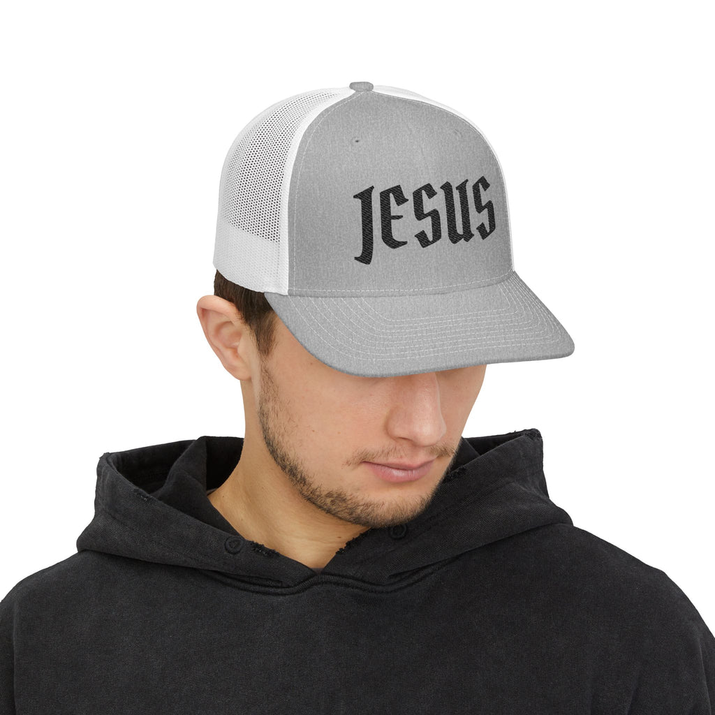 Jesus Embroidered Trucker Cap — Inspirational Snapback Hat