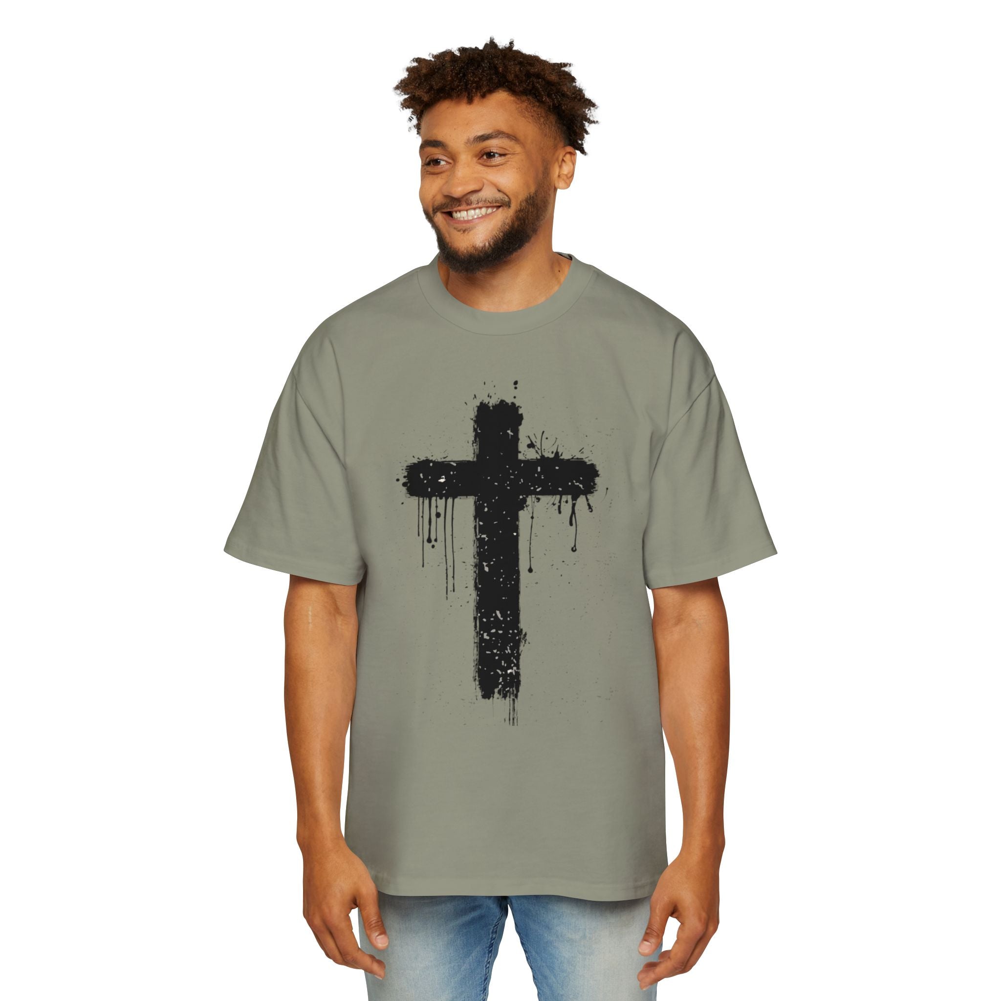 Dripping Paint Cross T-Shirt | Grunge Christian Tee