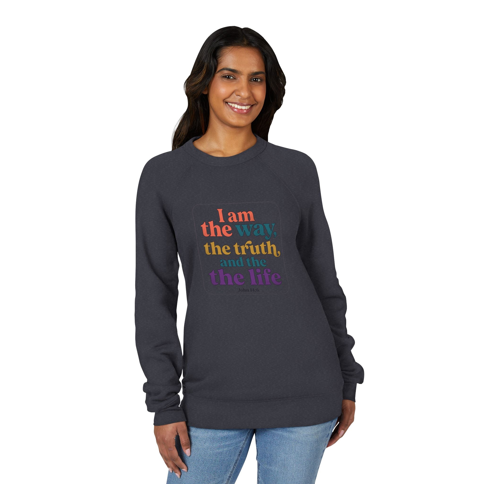 Christian Retro Rainbow Sweatshirt — "I am the way the truth and the life"