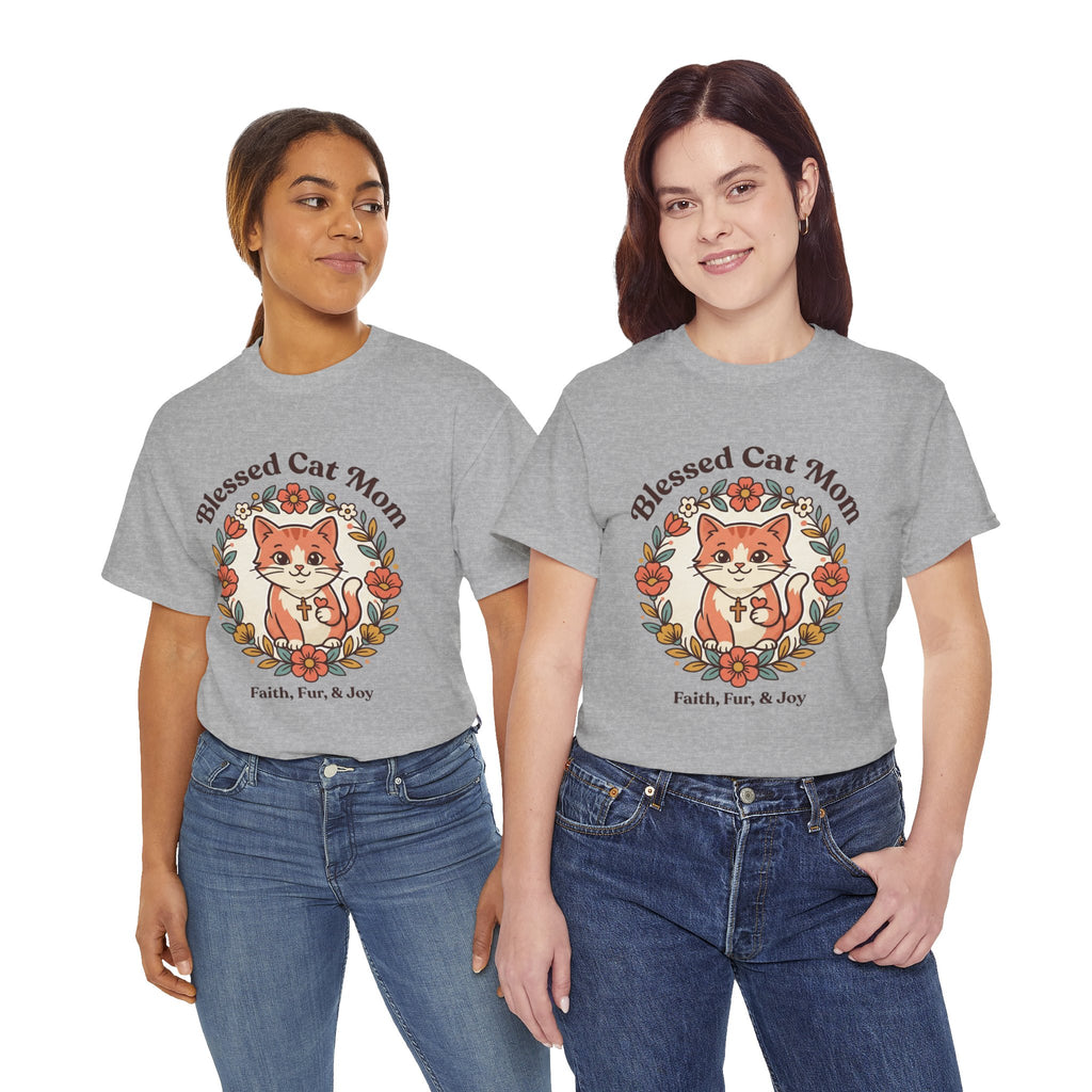 Blessed Cat Mom T-Shirt – Faith, Fur & Joy Floral Cat Mom Tee