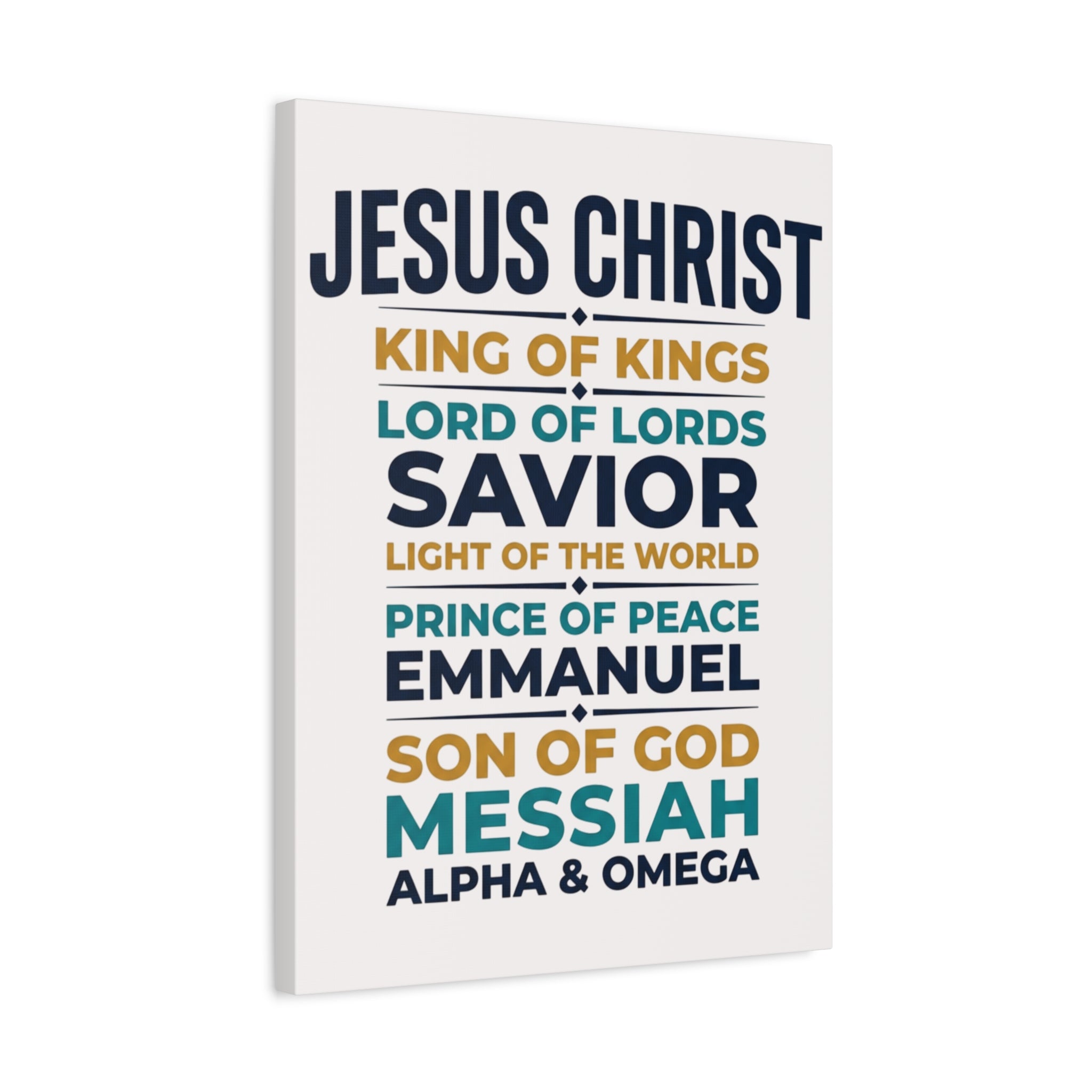 Jesus Christ Typography Wall Art Canvas | Matte Stretched Canvas