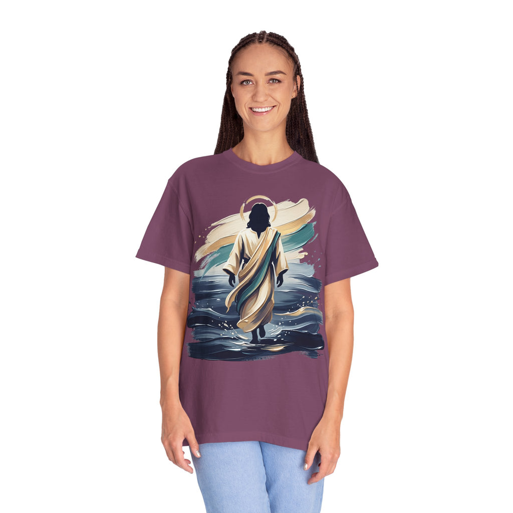 Jesus Walking on Water T-Shirt — Inspirational Christian Faith Tee