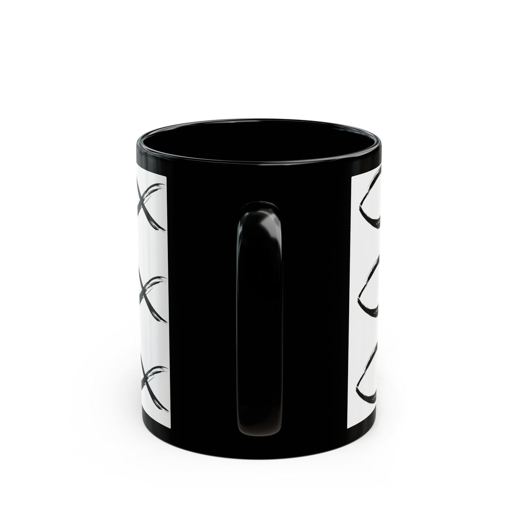 Christian Fish Pattern Mug | Black Ceramic Coffee Mug