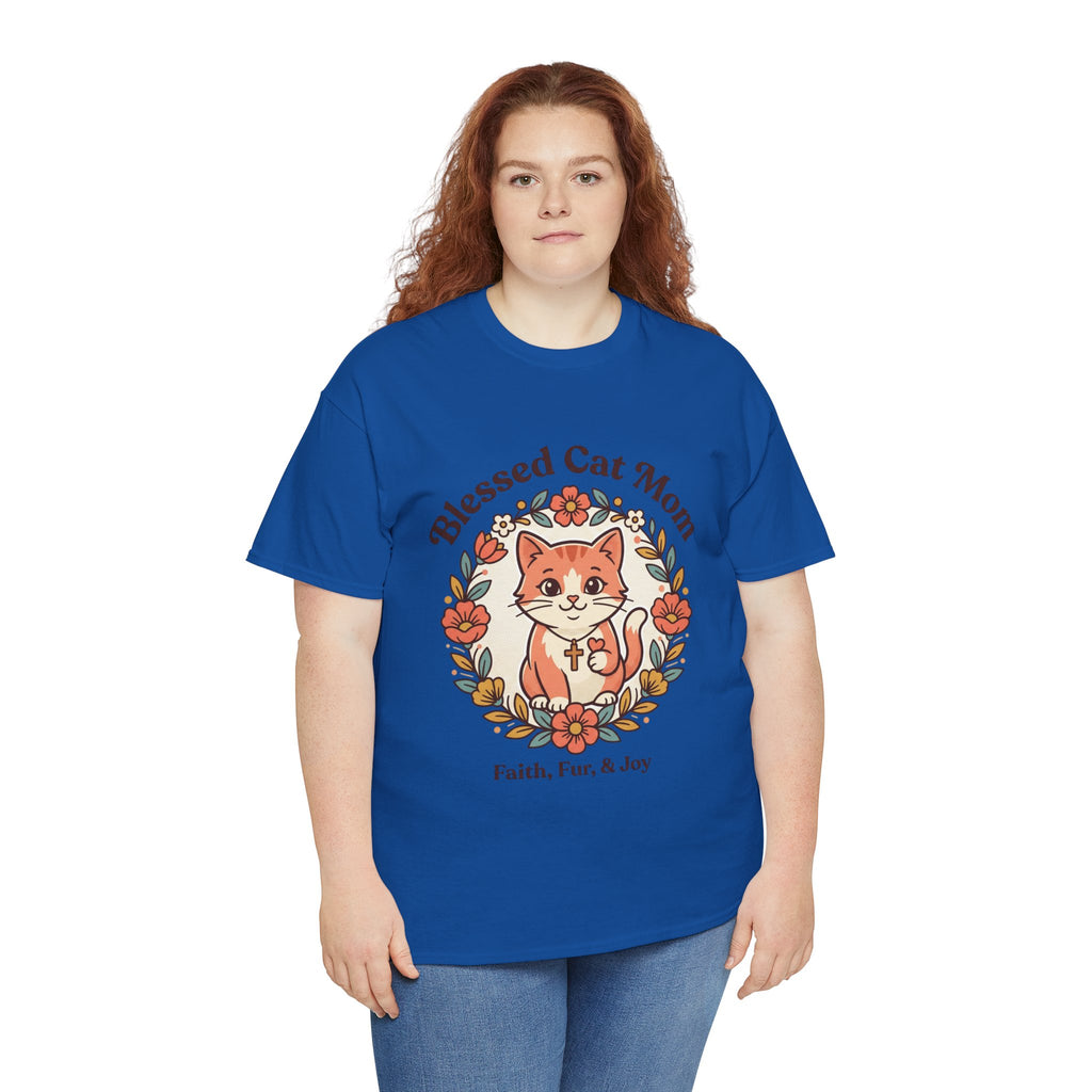 Blessed Cat Mom T-Shirt – Faith, Fur & Joy Floral Cat Mom Tee