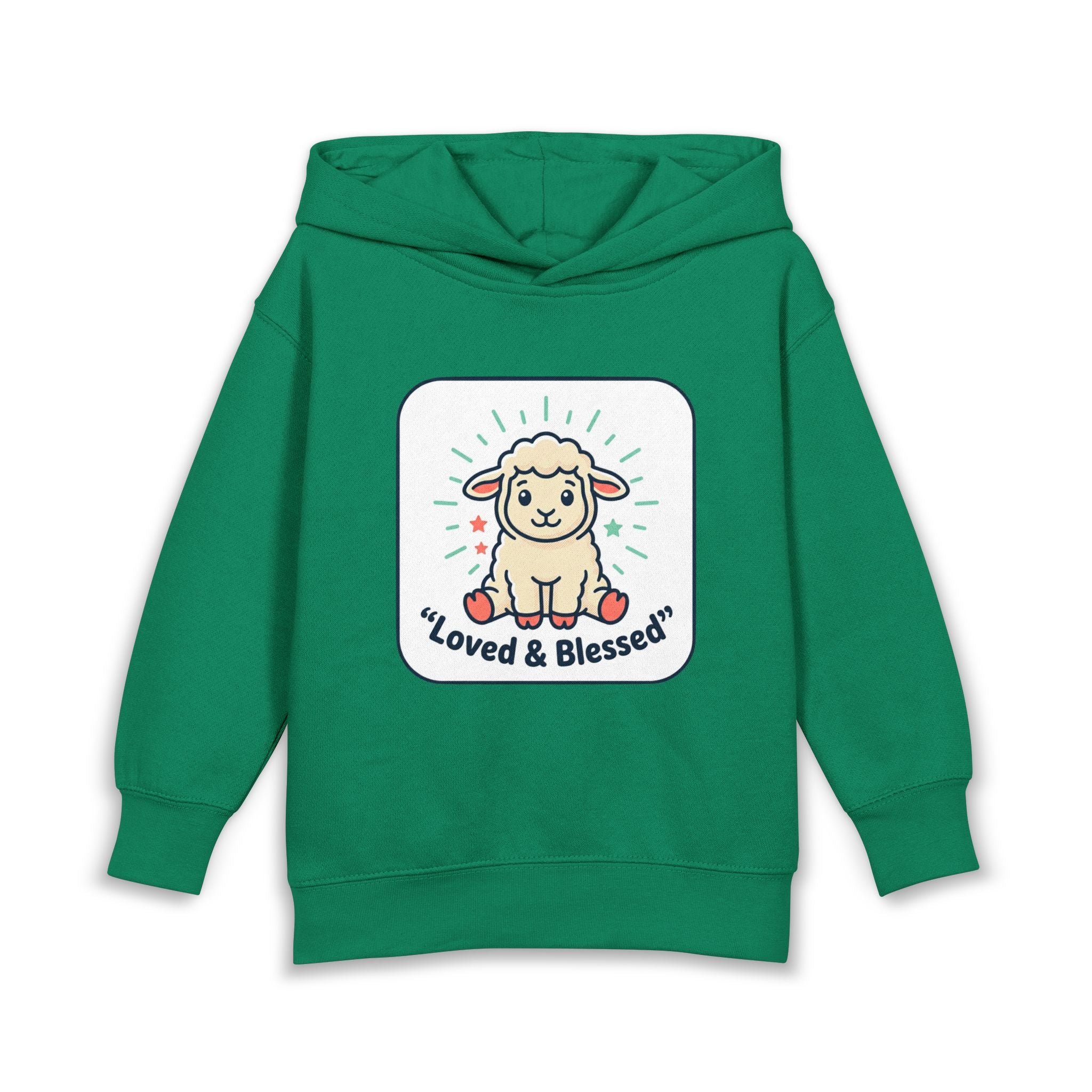 Loved & Blessed Lamb toddler hoodie | Cute lamb illustration pullover