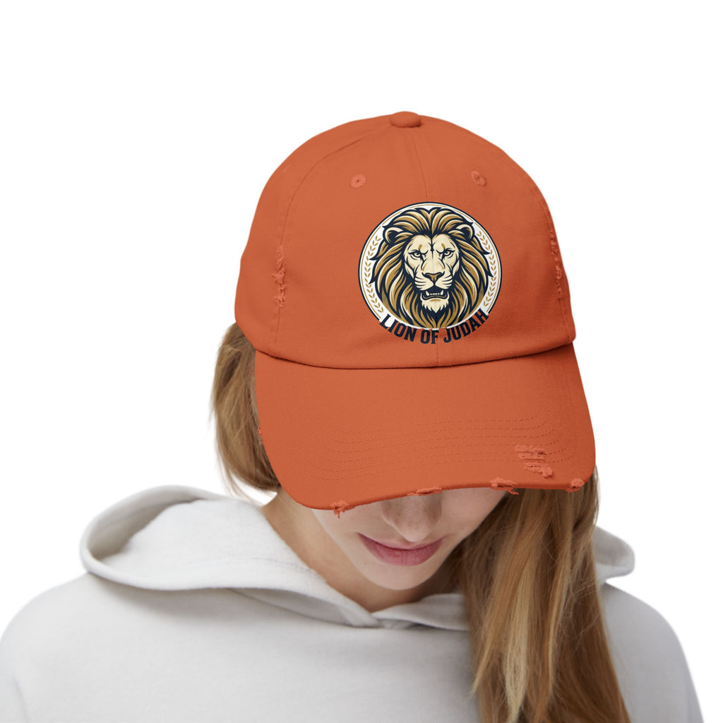 Lion of Judah Distressed Baseball Cap — Vintage Christian Hat