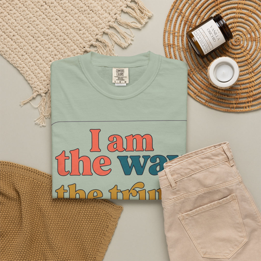 Christian T-Shirt — "I Am the Way, the Truth, and the Life" Retro Scripture Tee (John 14:6)