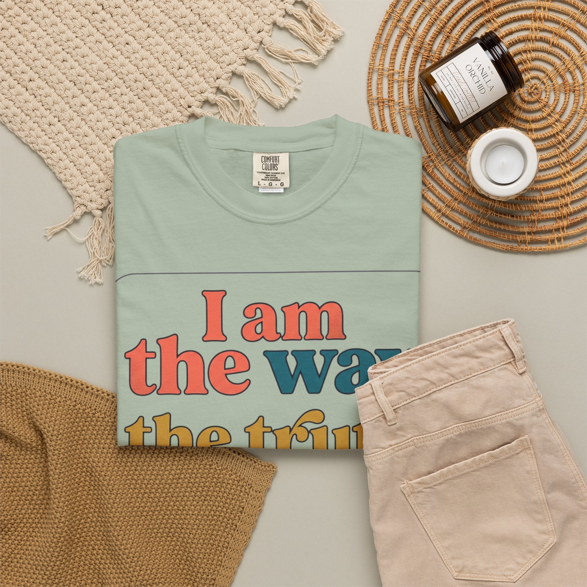 Christian T-Shirt — "I Am the Way, the Truth, and the Life" Retro Scripture Tee (John 14:6)