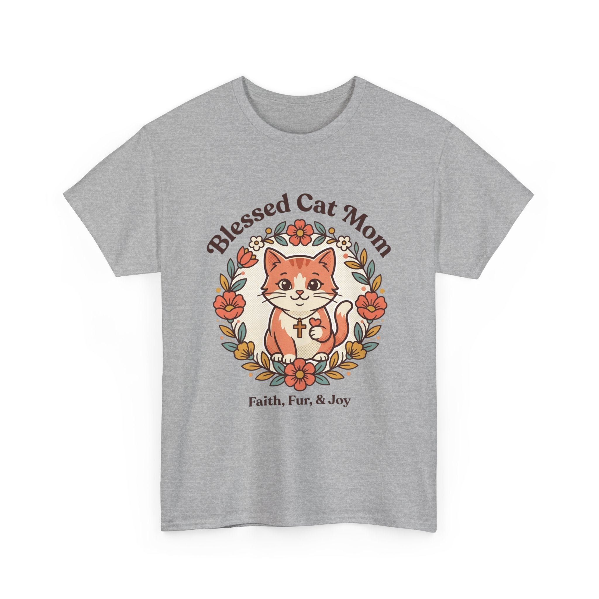 Blessed Cat Mom T-Shirt – Faith, Fur & Joy Floral Cat Mom Tee
