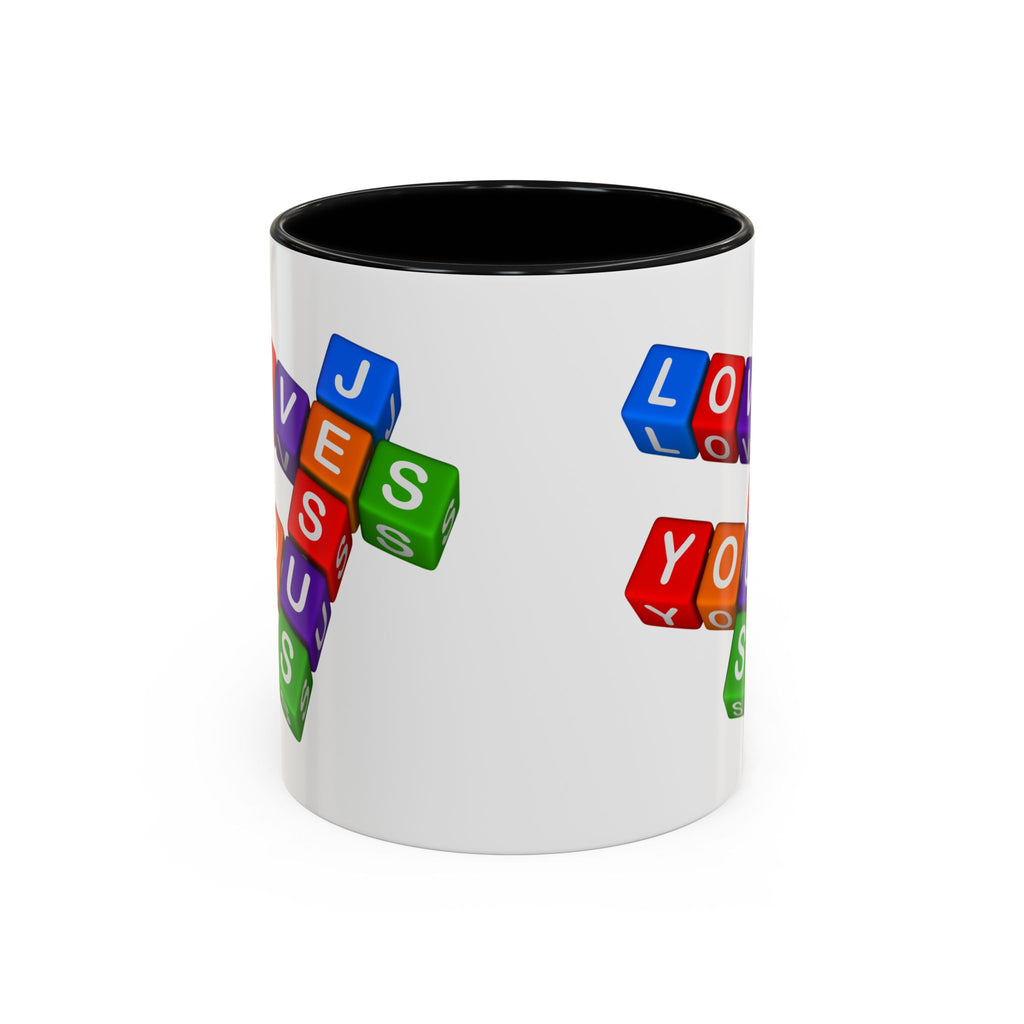 Colorful Letter Blocks 'Jesus Loves You' Mug | Accent Coffee Mug