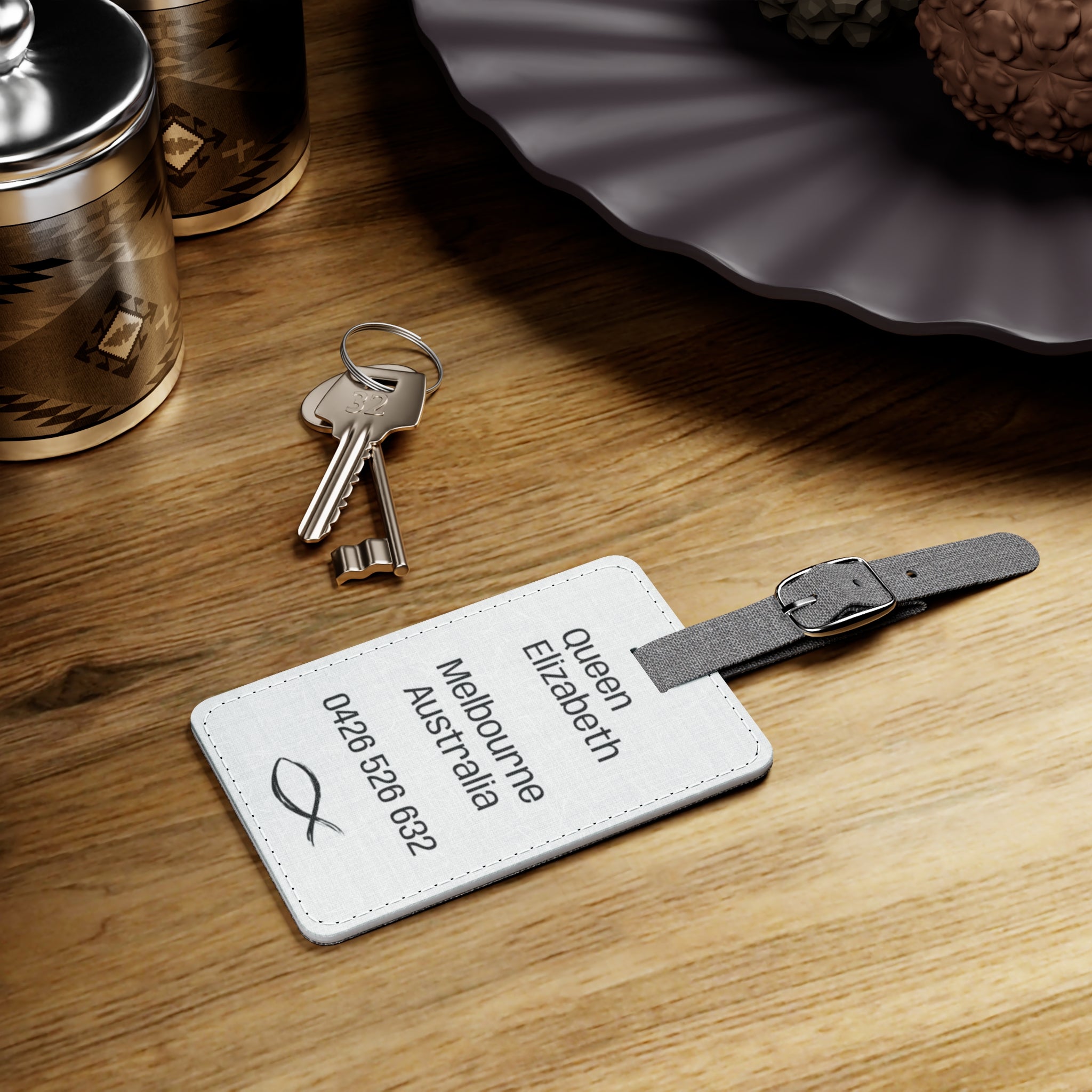 Personalized Name Address Luggage Tag | Saffiano Polyester Rectangle