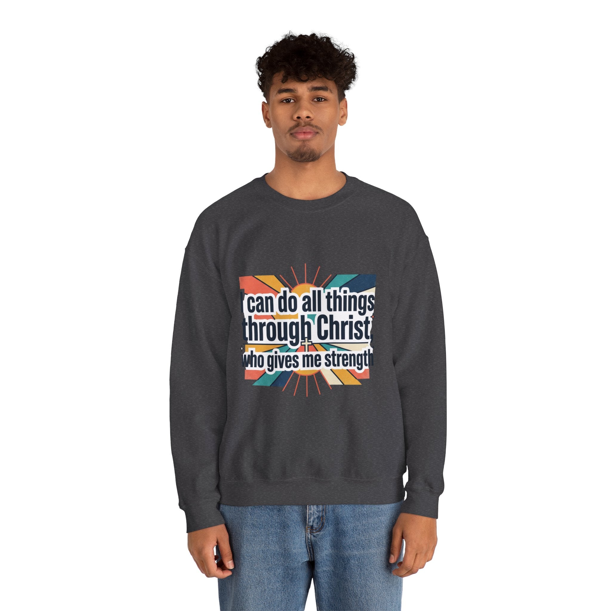 All things through Christ Christian Heavy Blend™ Crewneck Sweatshirt