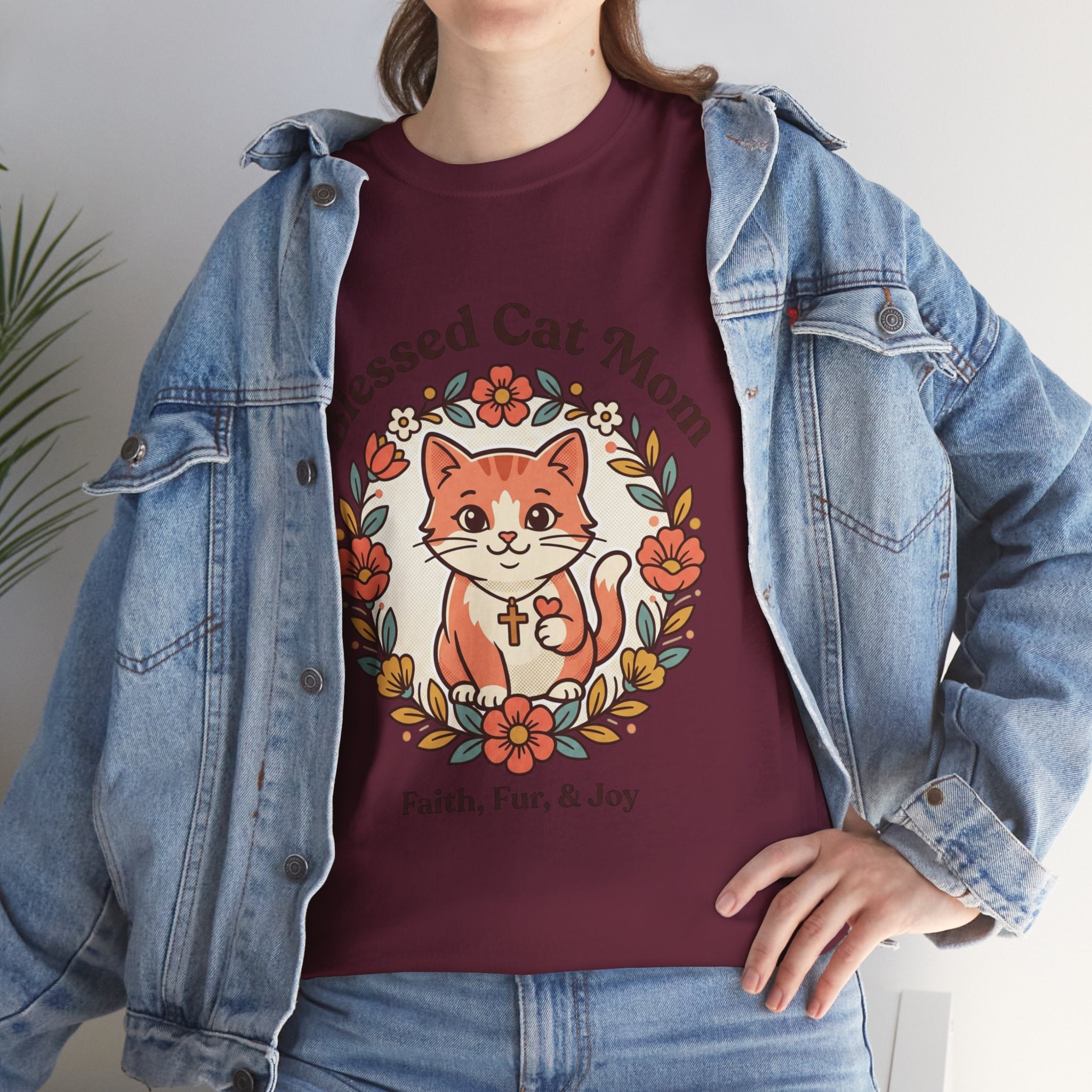 Blessed Cat Mom T-Shirt – Faith, Fur & Joy Floral Cat Mom Tee
