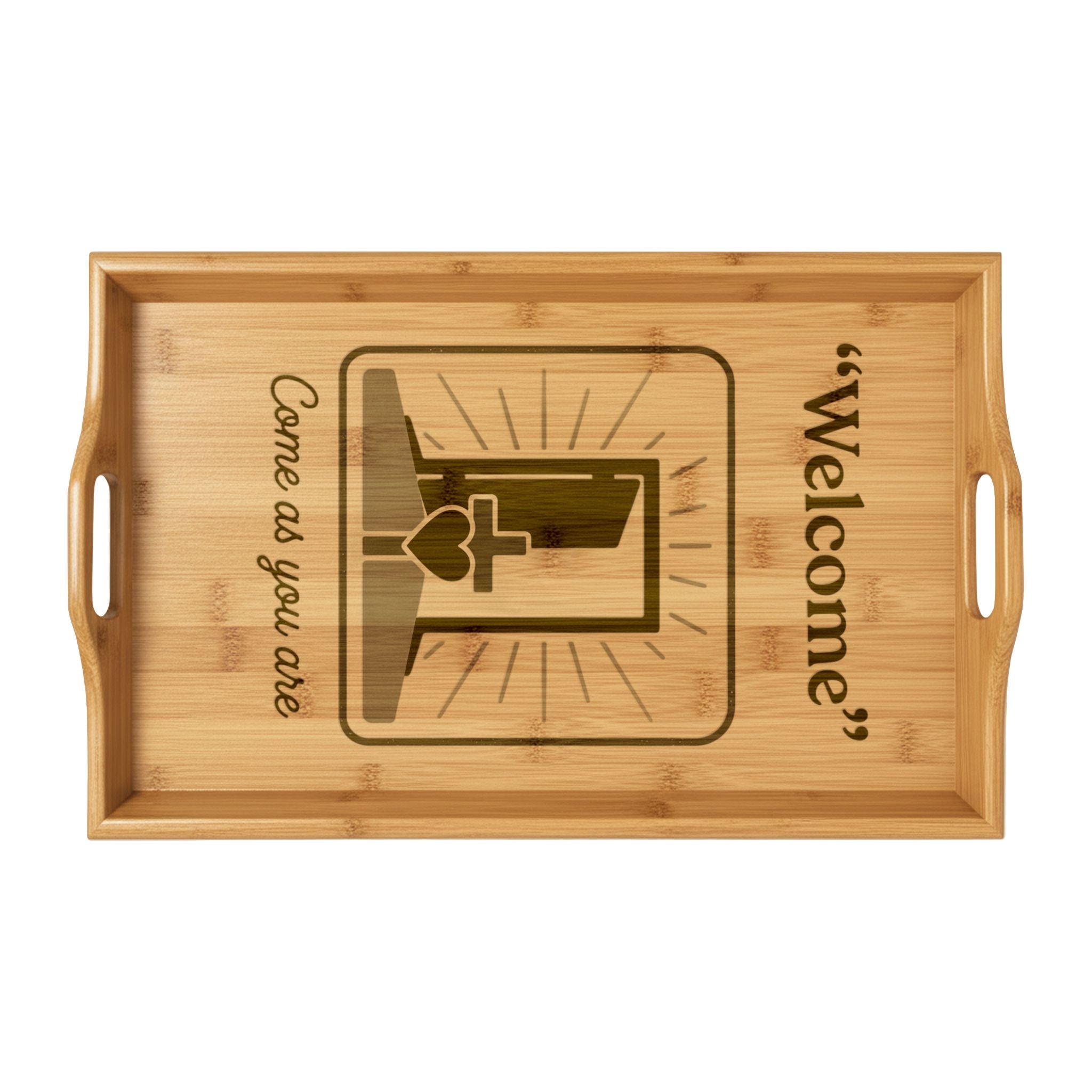 Welcome come as you are - Serving Tray | Bamboo Religious Tray