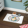 Pet Food Mat — "Blessings for This Little One" Cute Angel Cat Feeding Mat