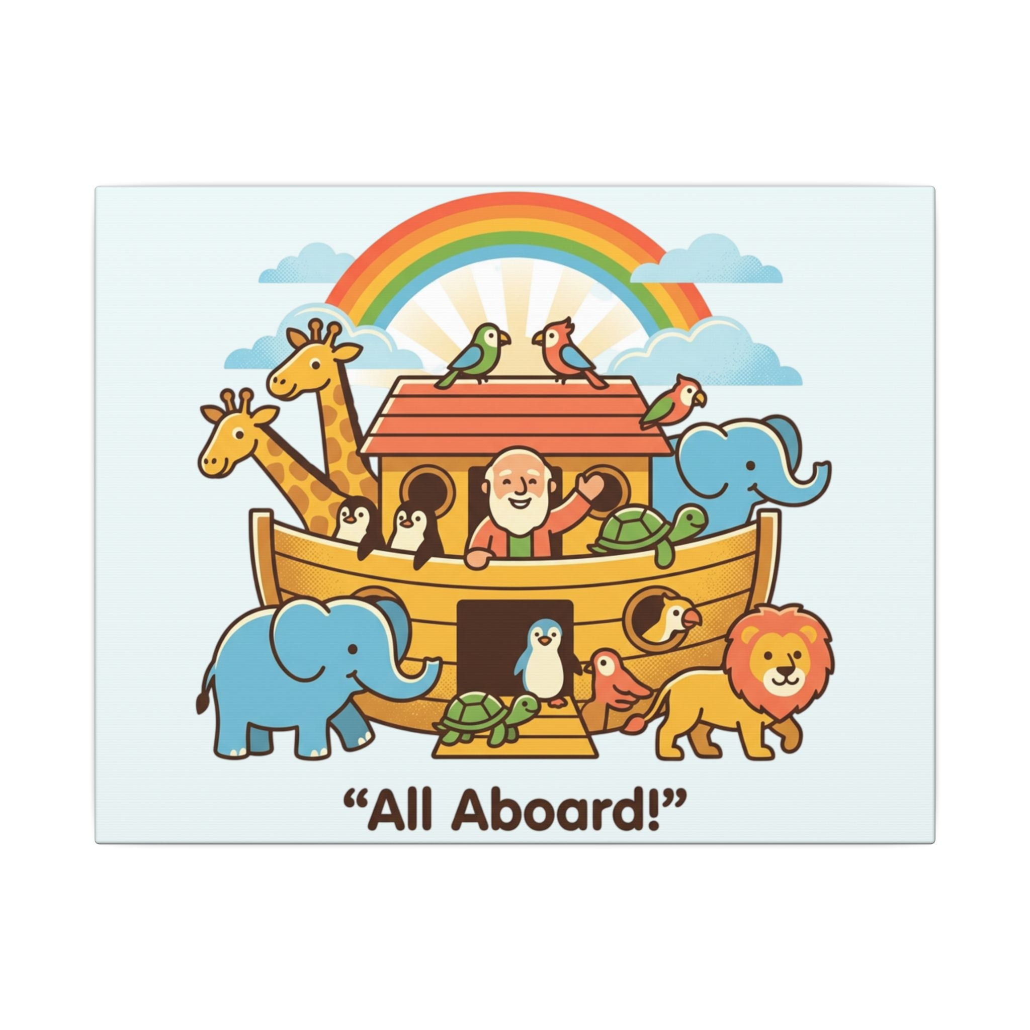 Noah's Ark Animals Matte Canvas | Stretched Wall Art, Kids Nursery Decor