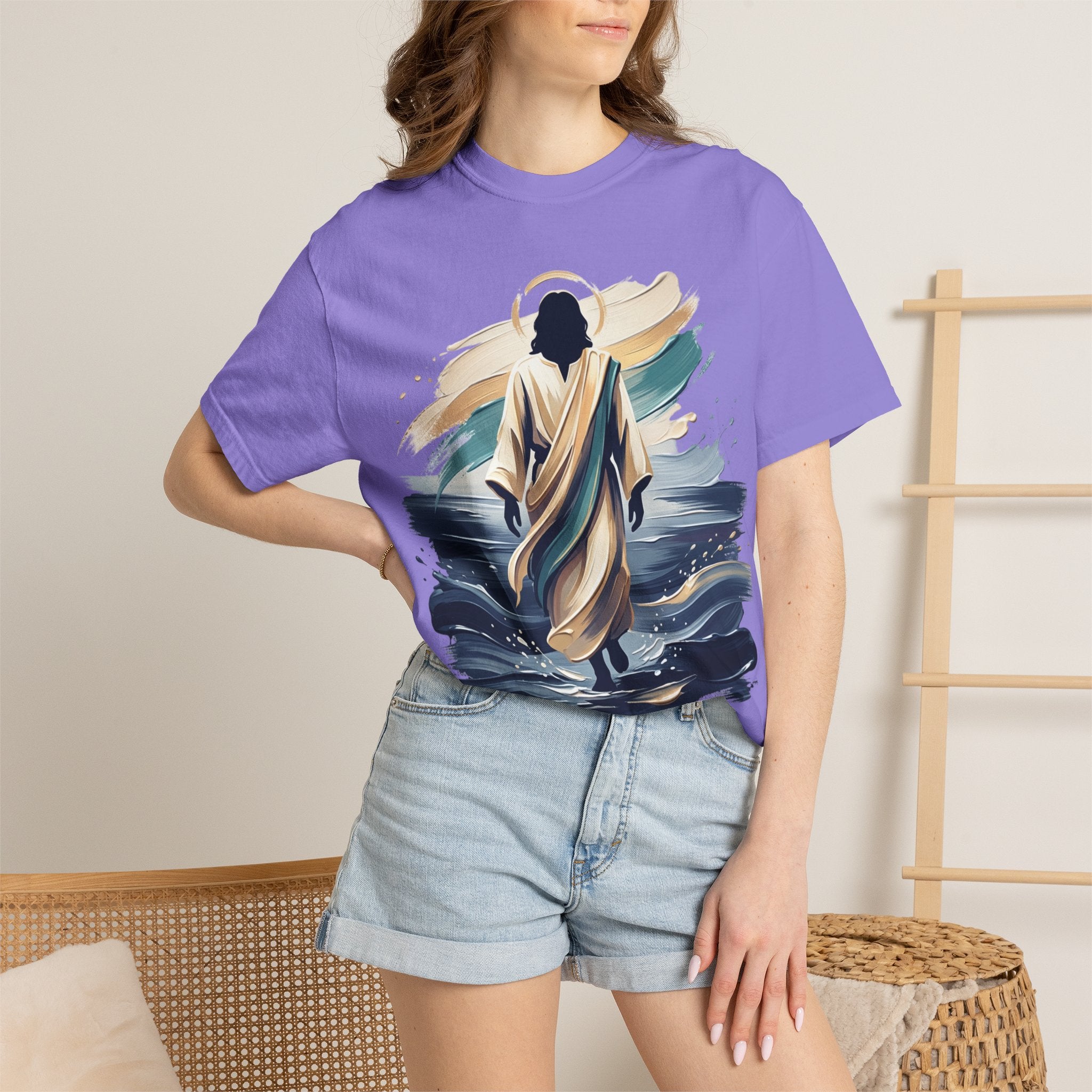 Jesus Walking on Water T-Shirt — Inspirational Christian Faith Tee