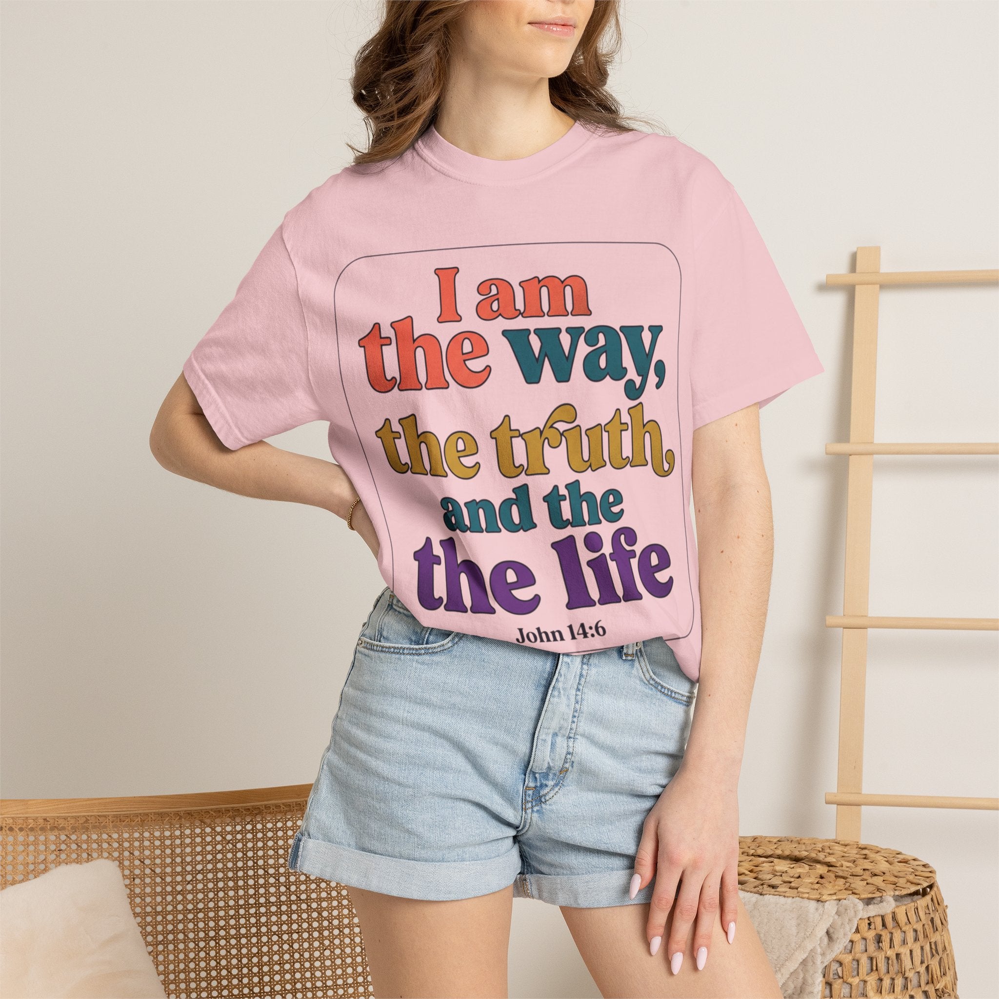 Christian T-Shirt — "I Am the Way, the Truth, and the Life" Retro Scripture Tee (John 14:6)