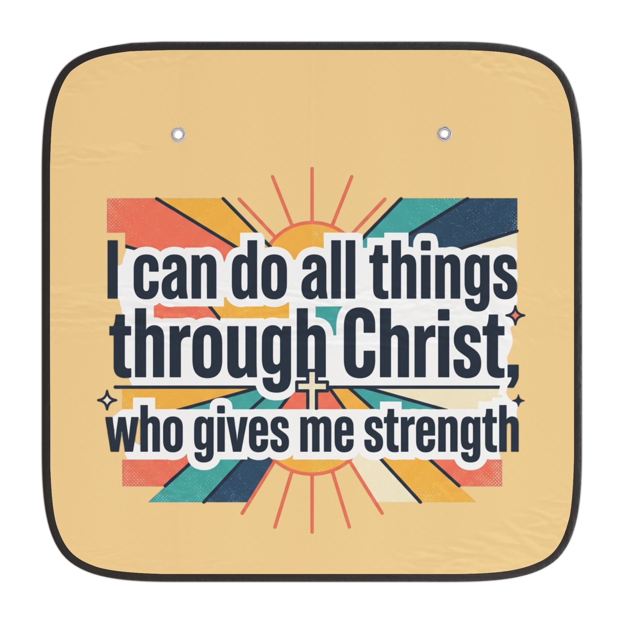 I Can Do All Things Through Christ Car Sun Shade | Christian Faith Sunshade