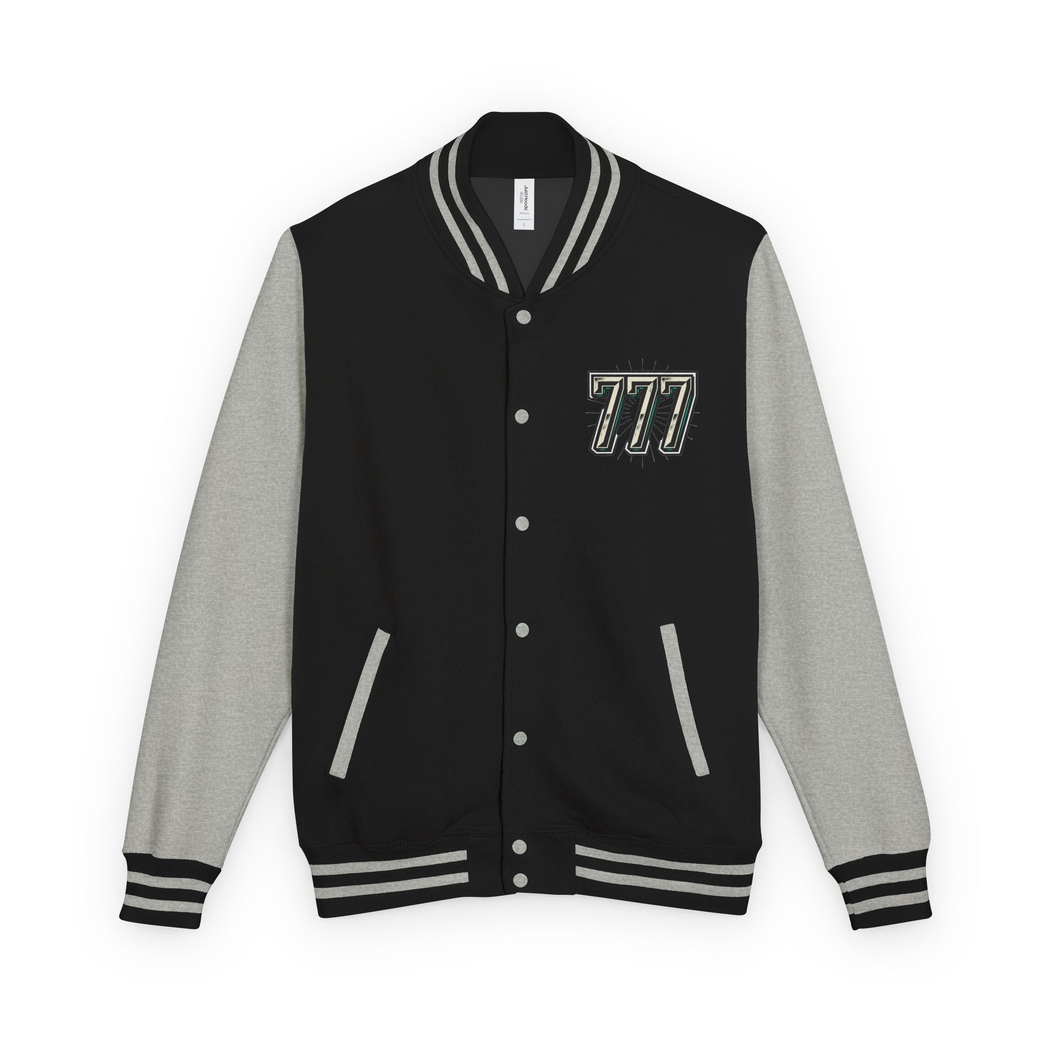 777 Emblem Letterman Jacket | Red White Varsity
