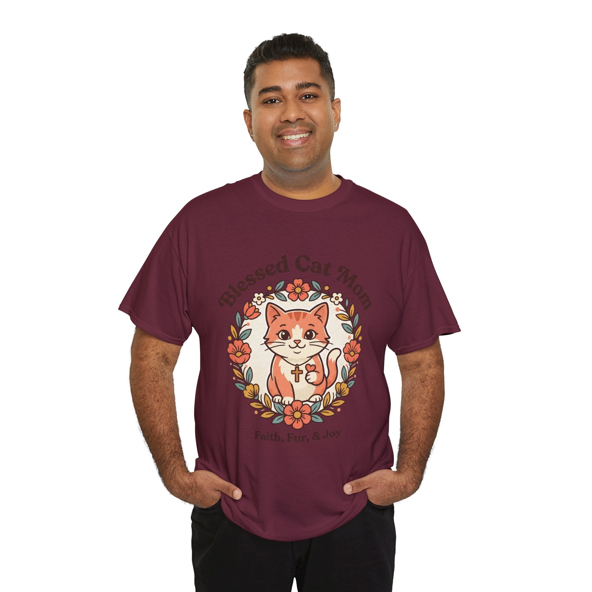 Blessed Cat Mom T-Shirt – Faith, Fur & Joy Floral Cat Mom Tee