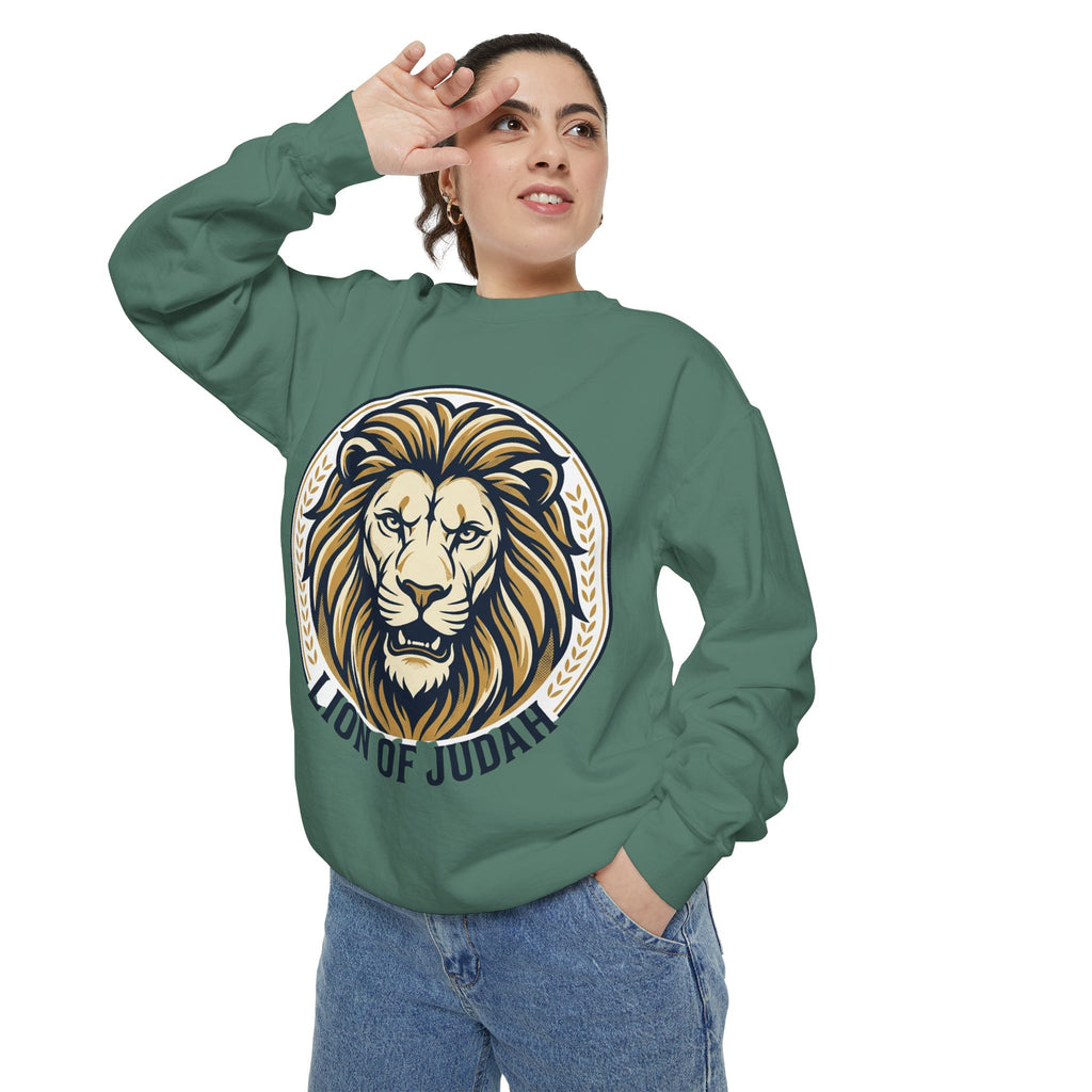 Lion of Judah Sweatshirt — Religious Lion Graphic Crewneck