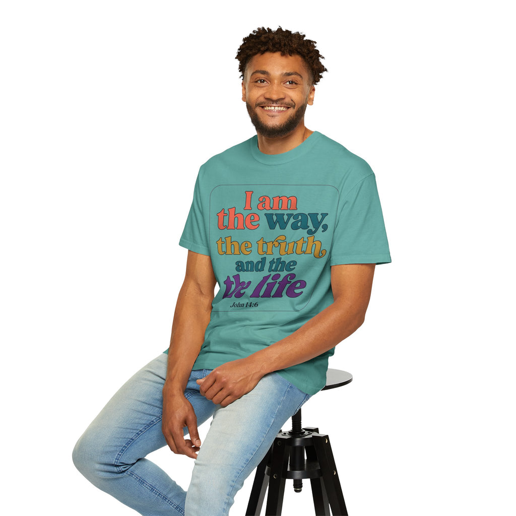 Christian T-Shirt — "I Am the Way, the Truth, and the Life" Retro Scripture Tee (John 14:6)