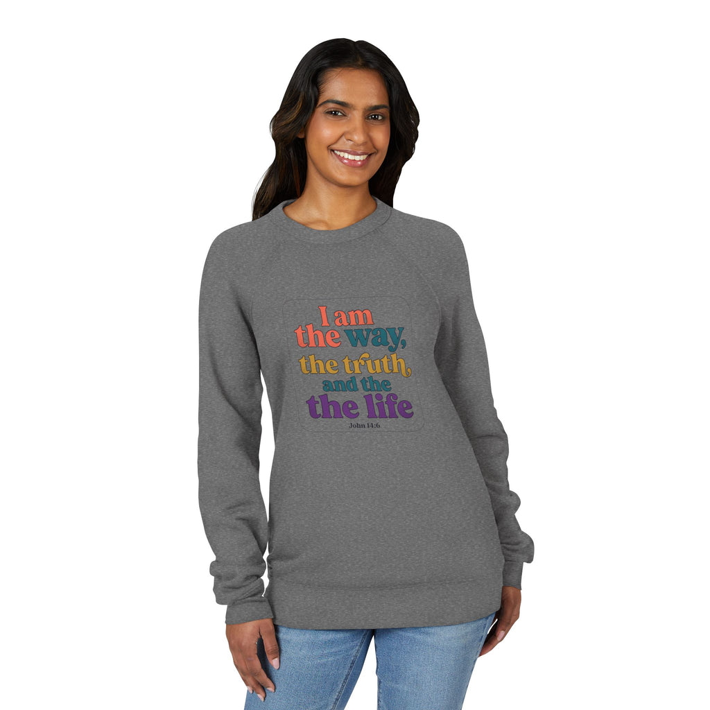 Christian Retro Rainbow Sweatshirt — "I am the way the truth and the life"