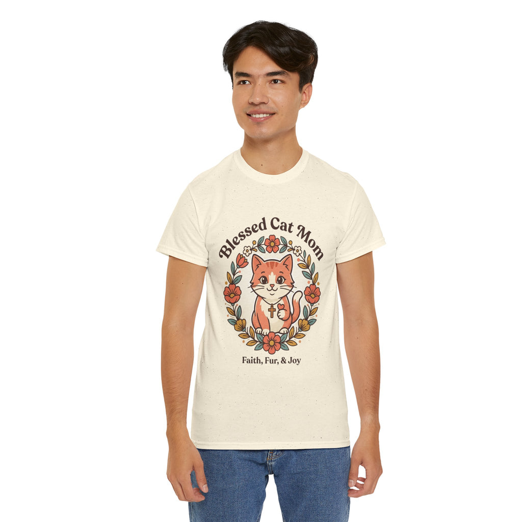 Blessed Cat Mom T-Shirt – Faith, Fur & Joy Floral Cat Mom Tee