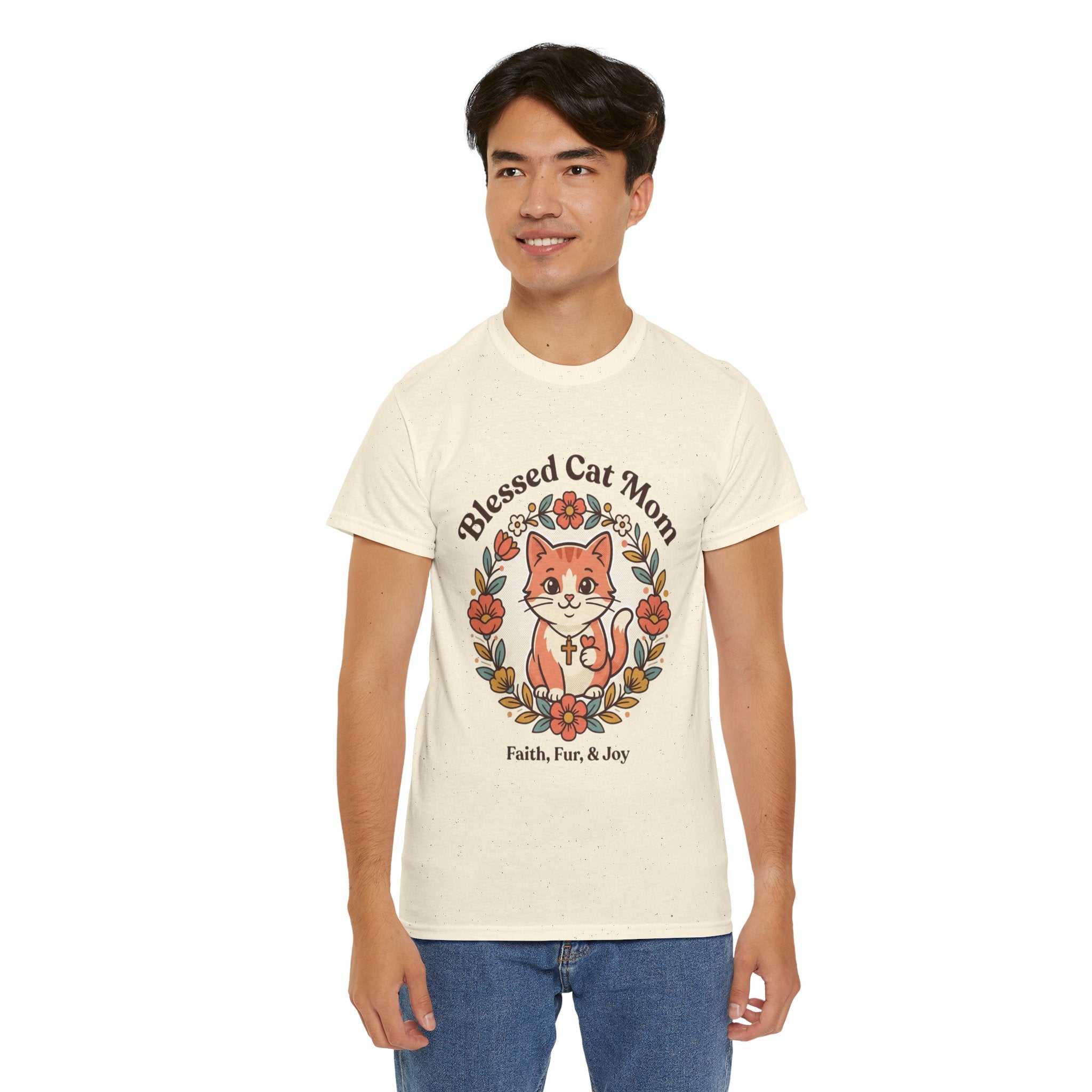 Blessed Cat Mom T-Shirt – Faith, Fur & Joy Floral Cat Mom Tee