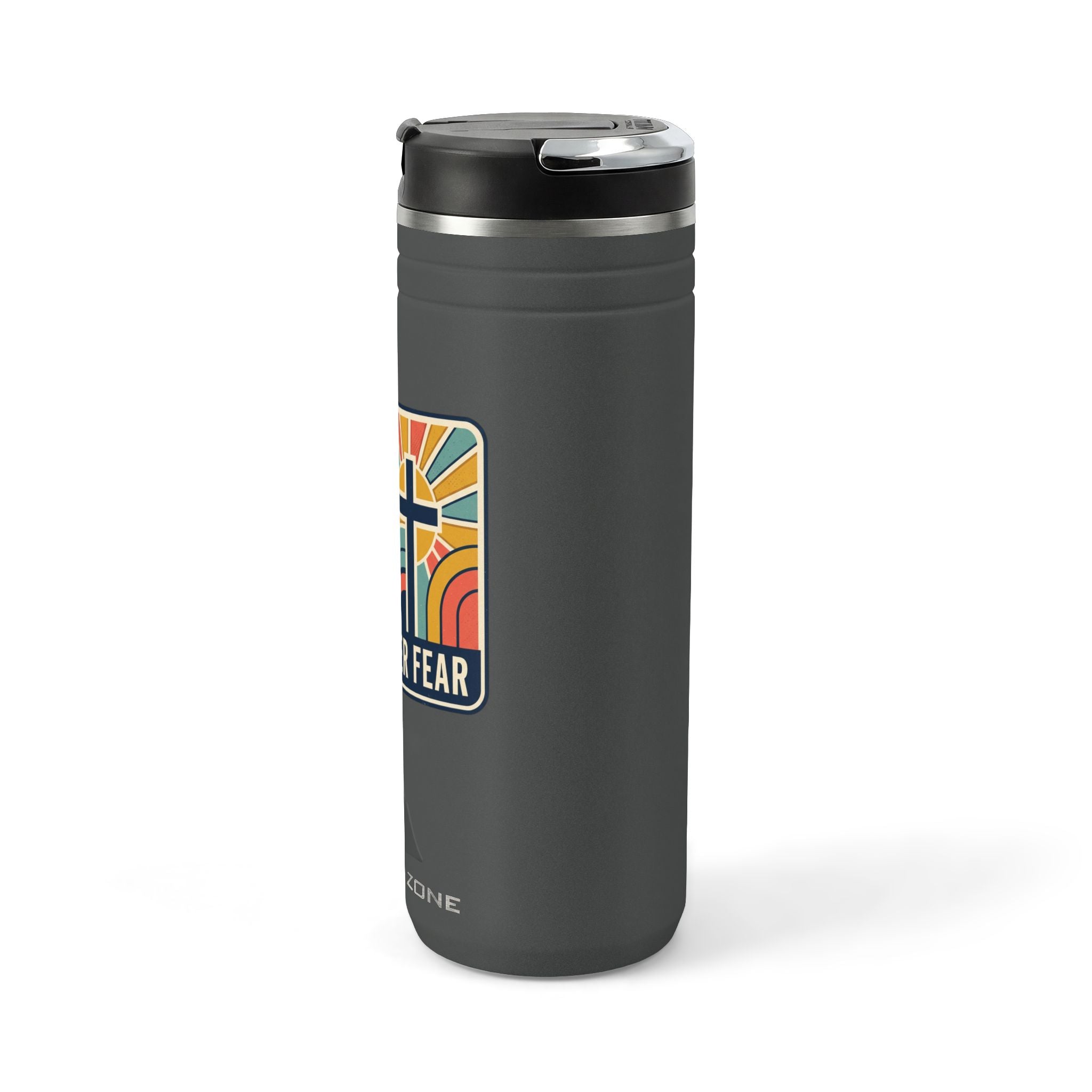 Faith over Fear emblem tumbler | Stainless steel straw tumbler 24oz
