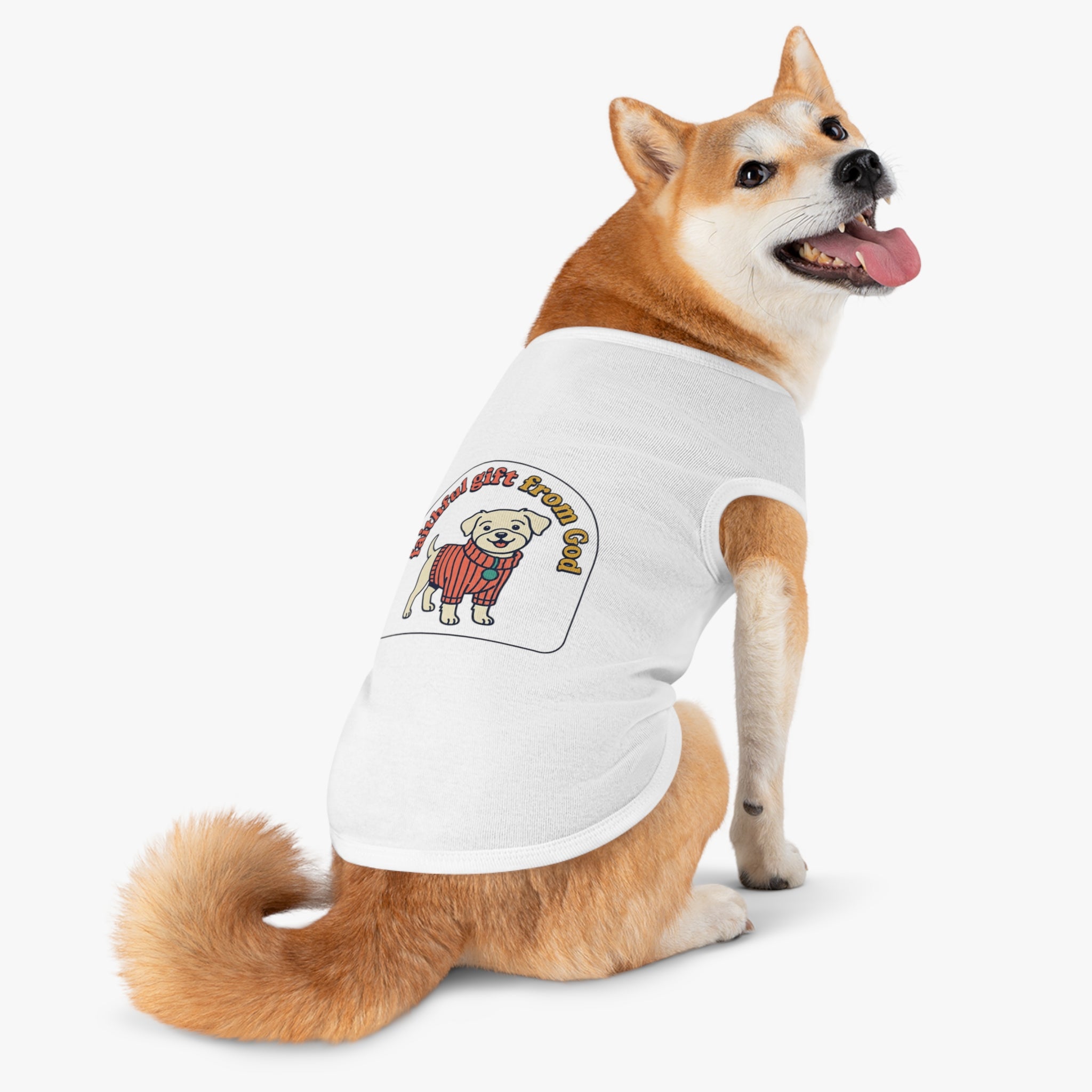 Dog Tank Top — 'Faithful Friend' Sweater-Print Pet Tee