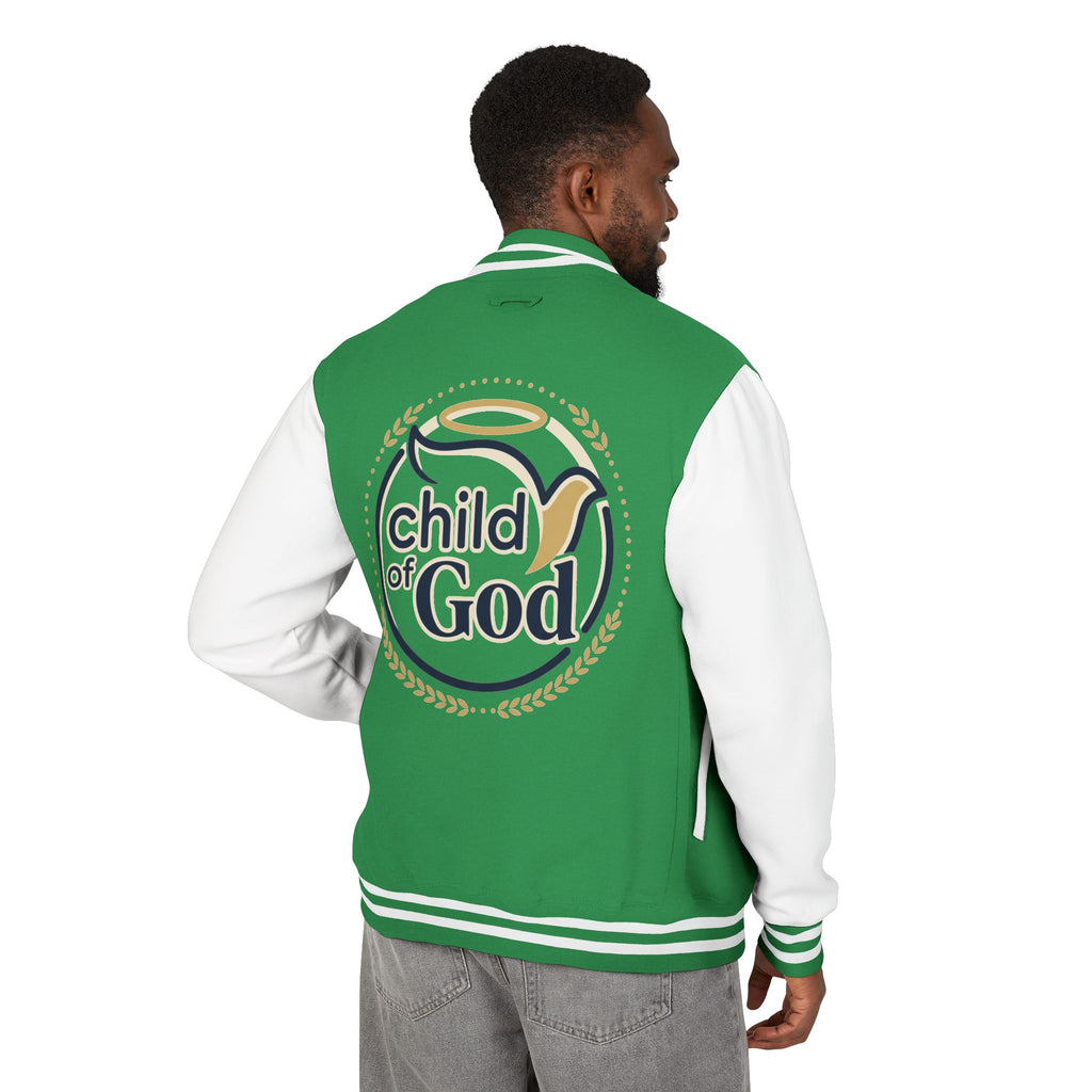 Child of God Emblem Letterman Jacket | Red White Varsity