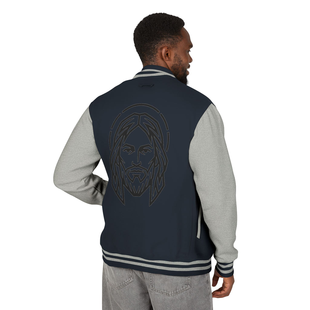 Christ Emblem Letterman Jacket | Red White Varsity