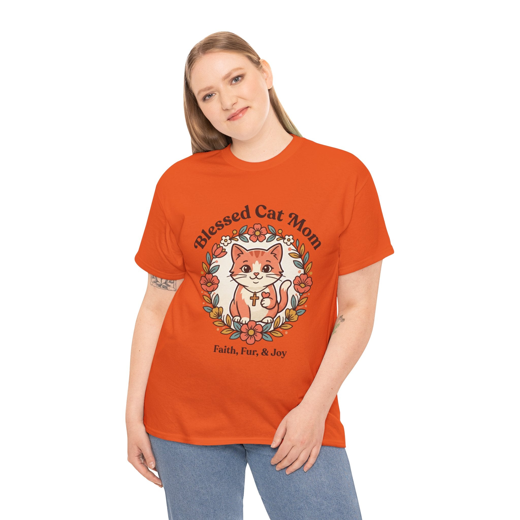 Blessed Cat Mom T-Shirt – Faith, Fur & Joy Floral Cat Mom Tee