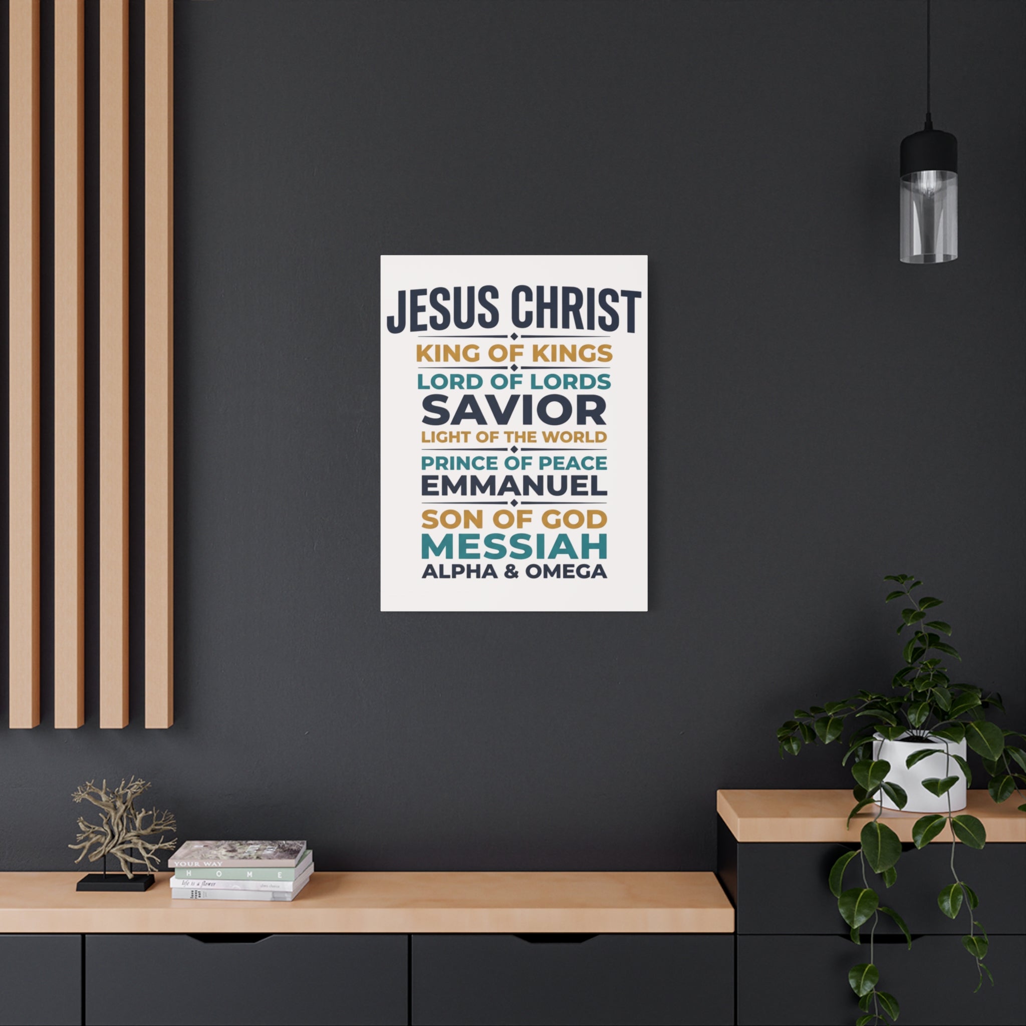 Jesus Christ Typography Wall Art Canvas | Matte Stretched Canvas