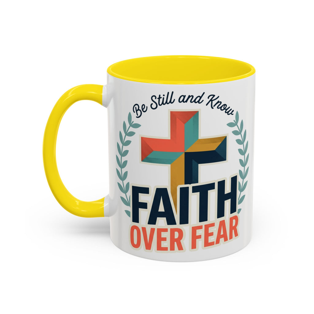 Faith Over Fear Accent Coffee Mug – Christian Inspirational 11/15oz