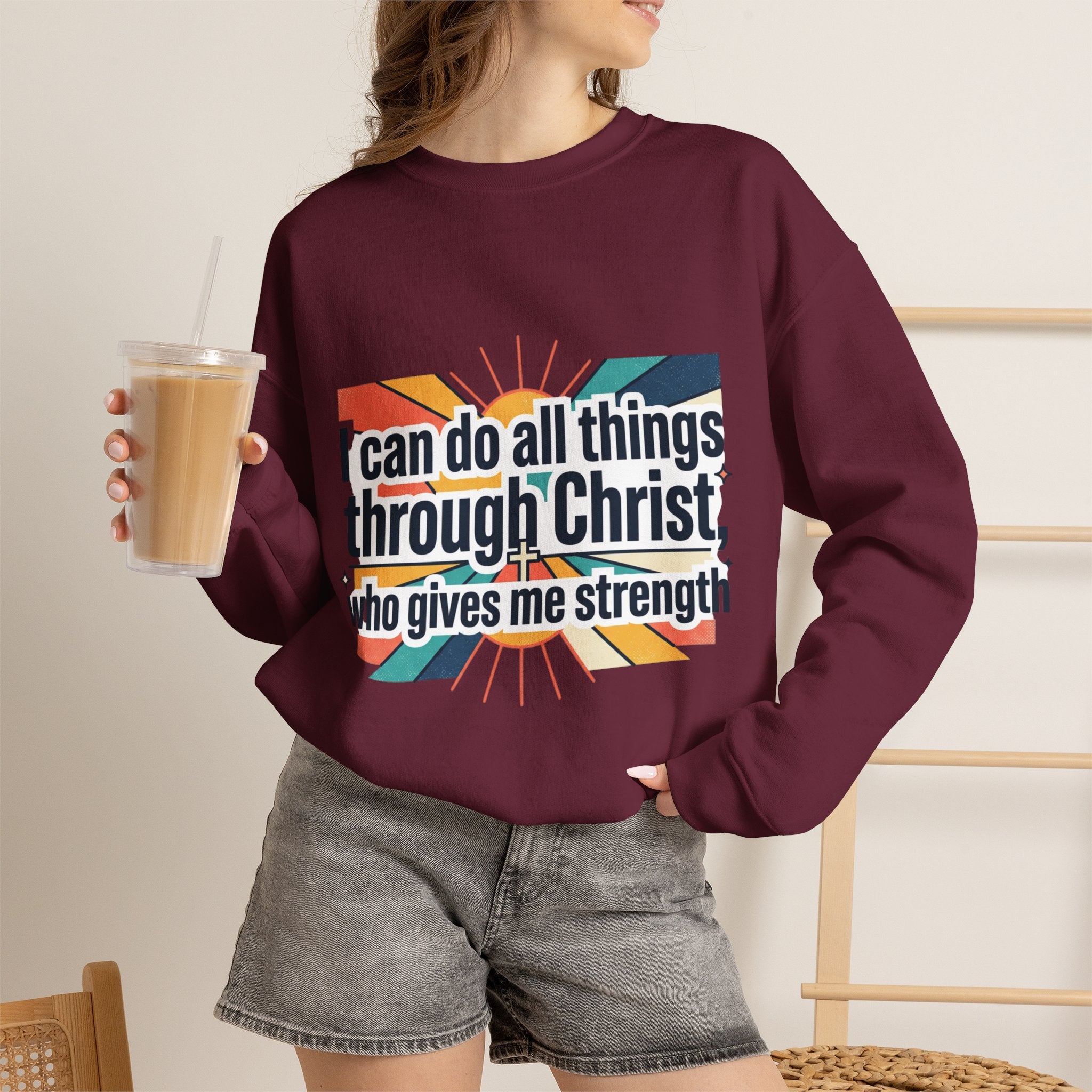 All things through Christ Christian Heavy Blend™ Crewneck Sweatshirt