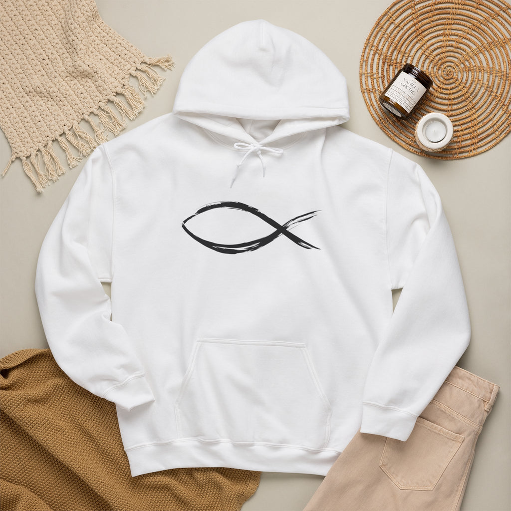 Christian Fish Symbal Heavy Blend™ Hooded Sweatshirt