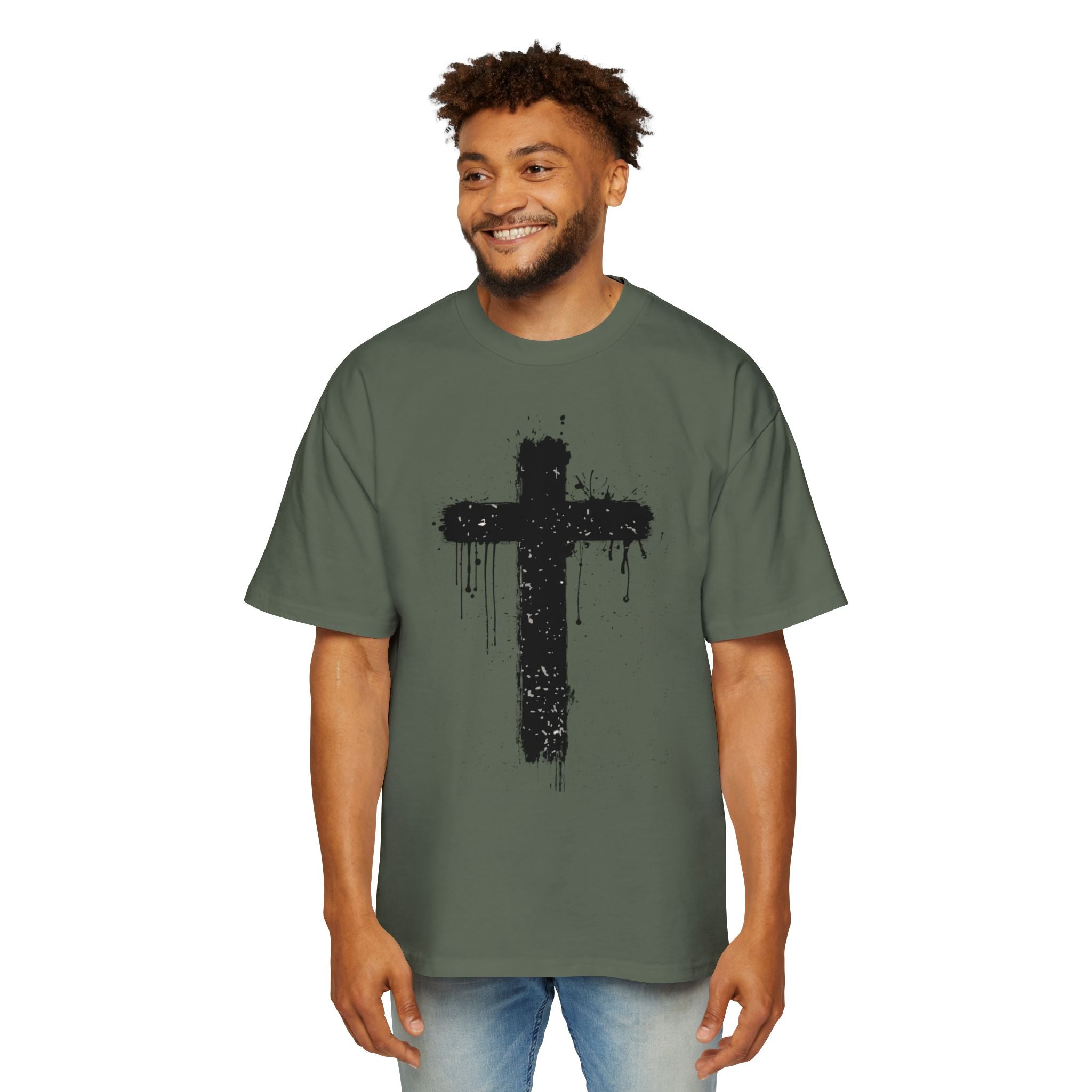 Dripping Paint Cross T-Shirt | Grunge Christian Tee