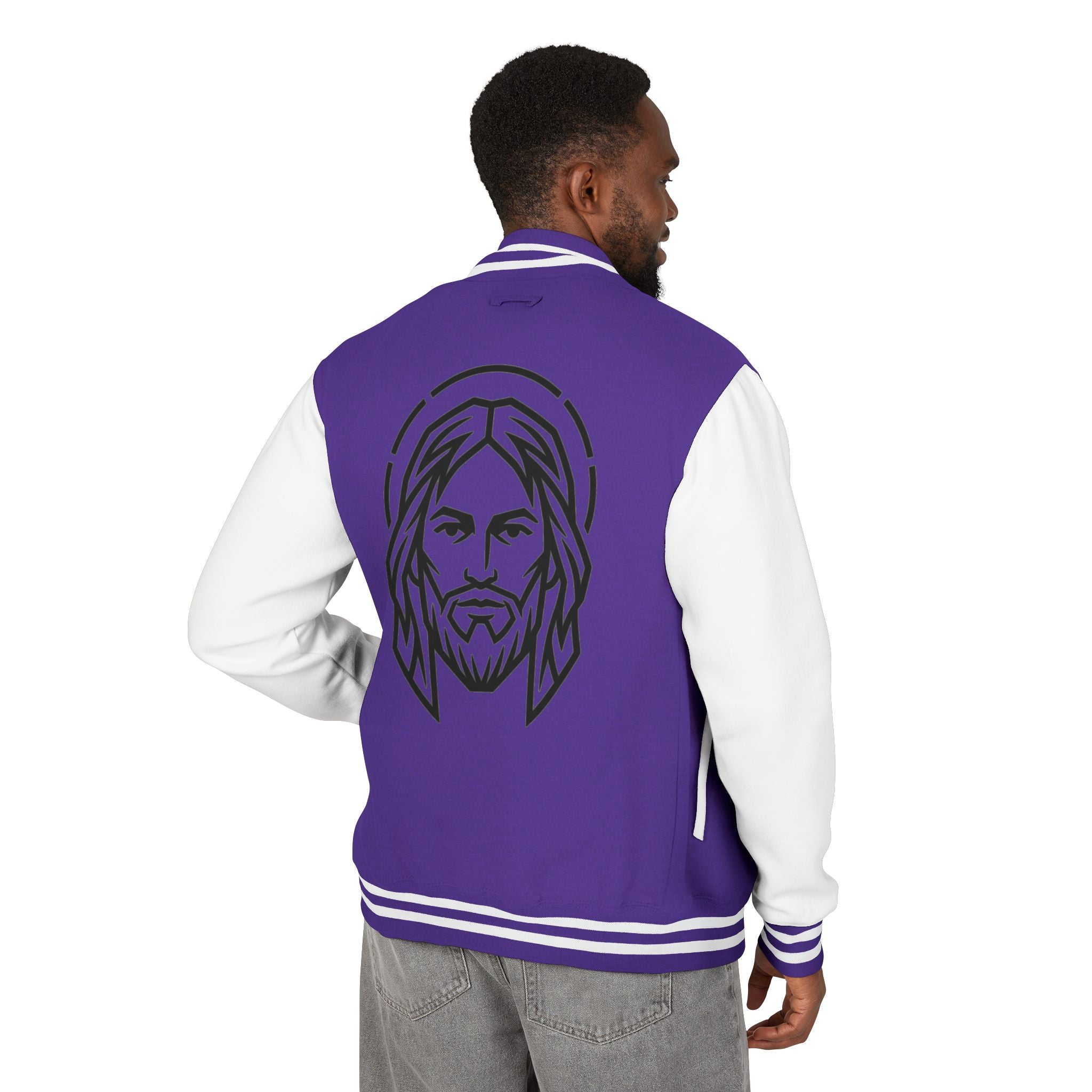 Christ Emblem Letterman Jacket | Red White Varsity