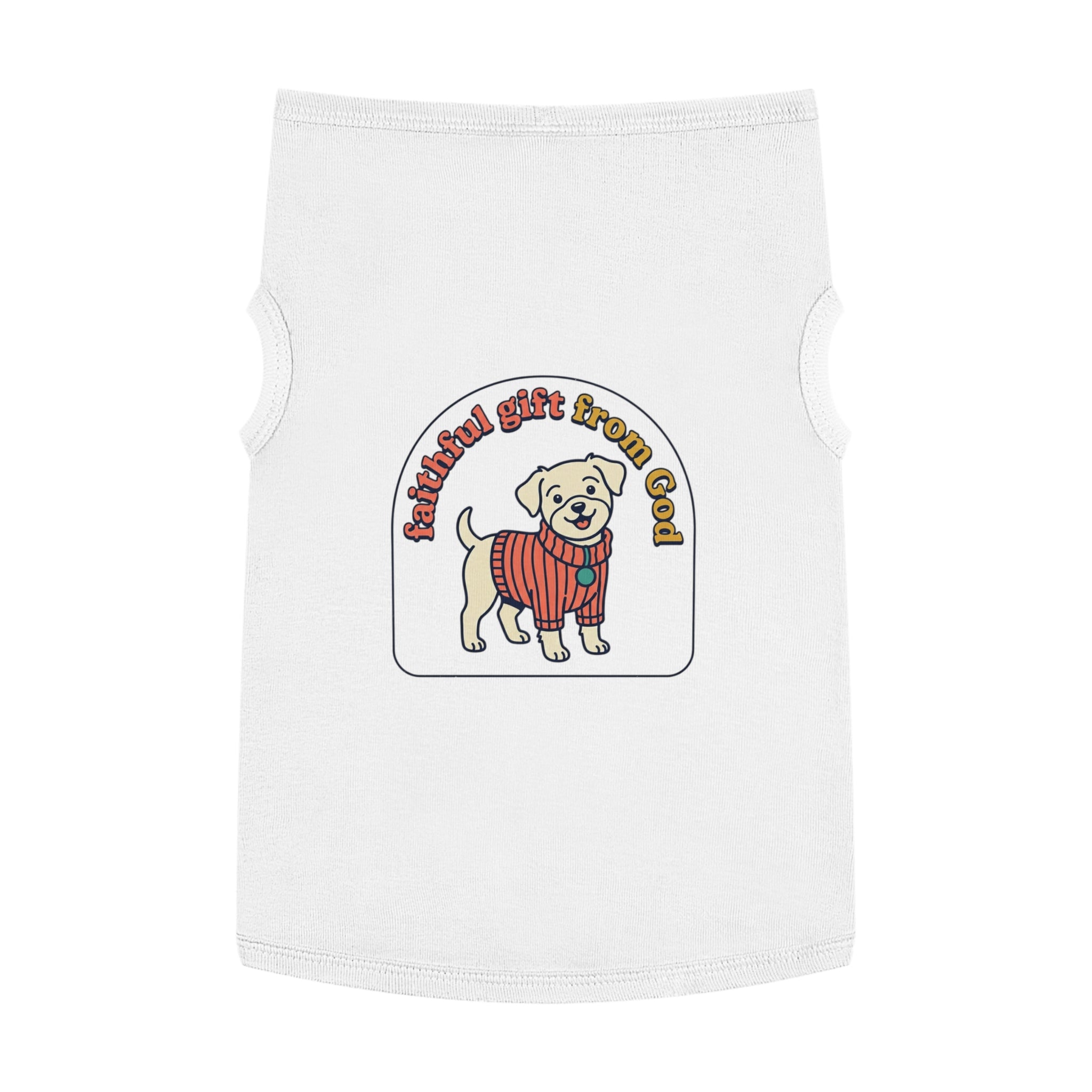 Dog Tank Top — 'Faithful Friend' Sweater-Print Pet Tee