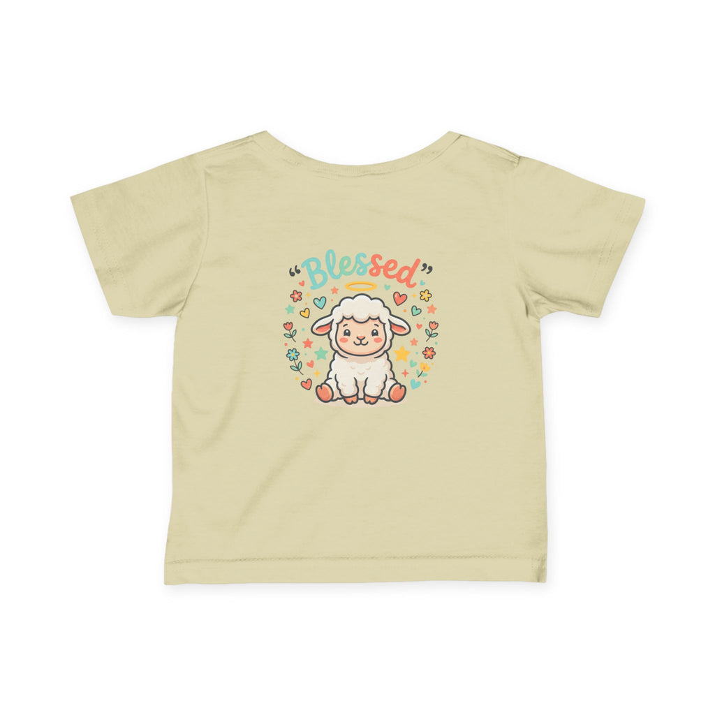 Infant Tee - 'Blessed' Cute Lamb Baby Shirt (Newborn Baptism, Christening Gift)