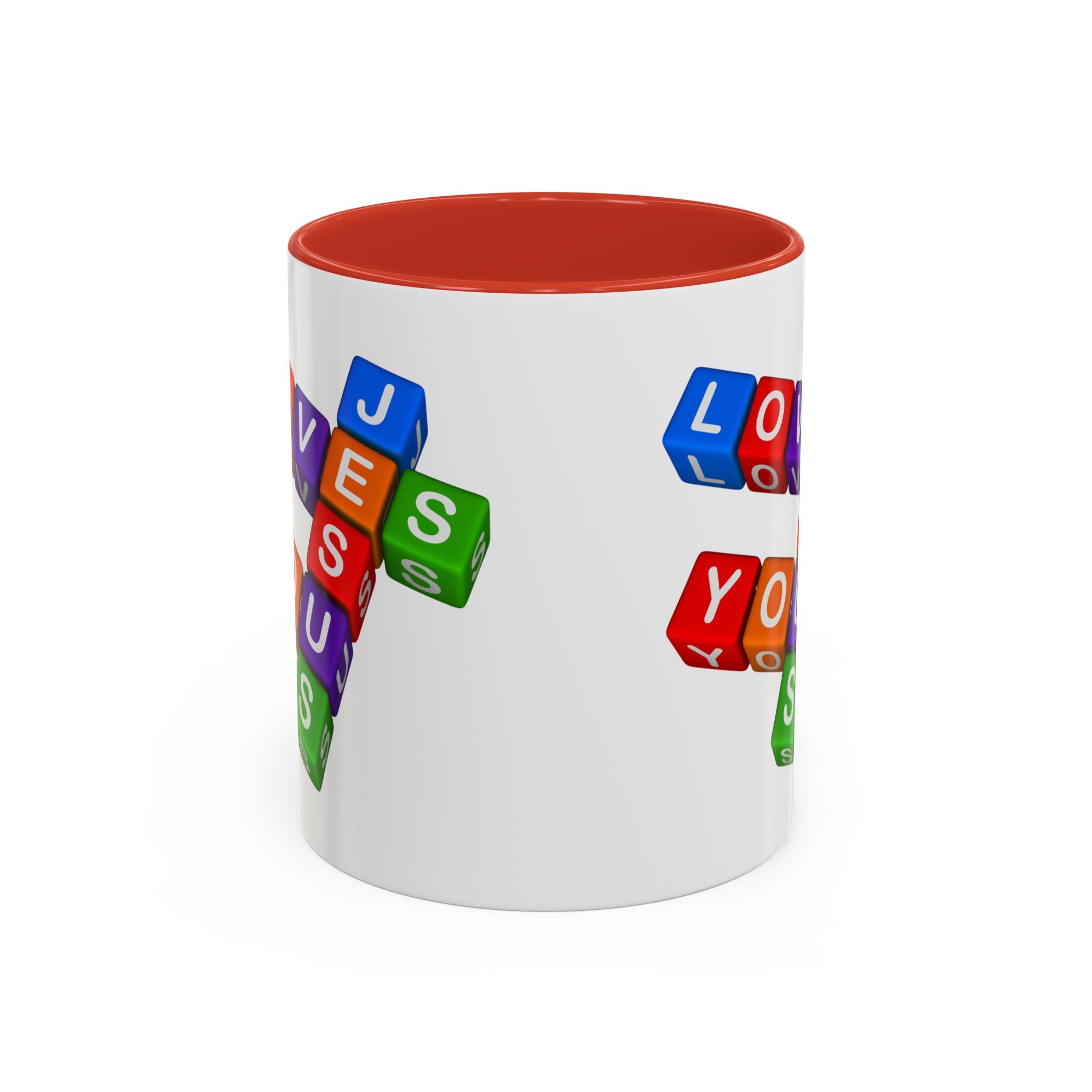Colorful Letter Blocks 'Jesus Loves You' Mug | Accent Coffee Mug
