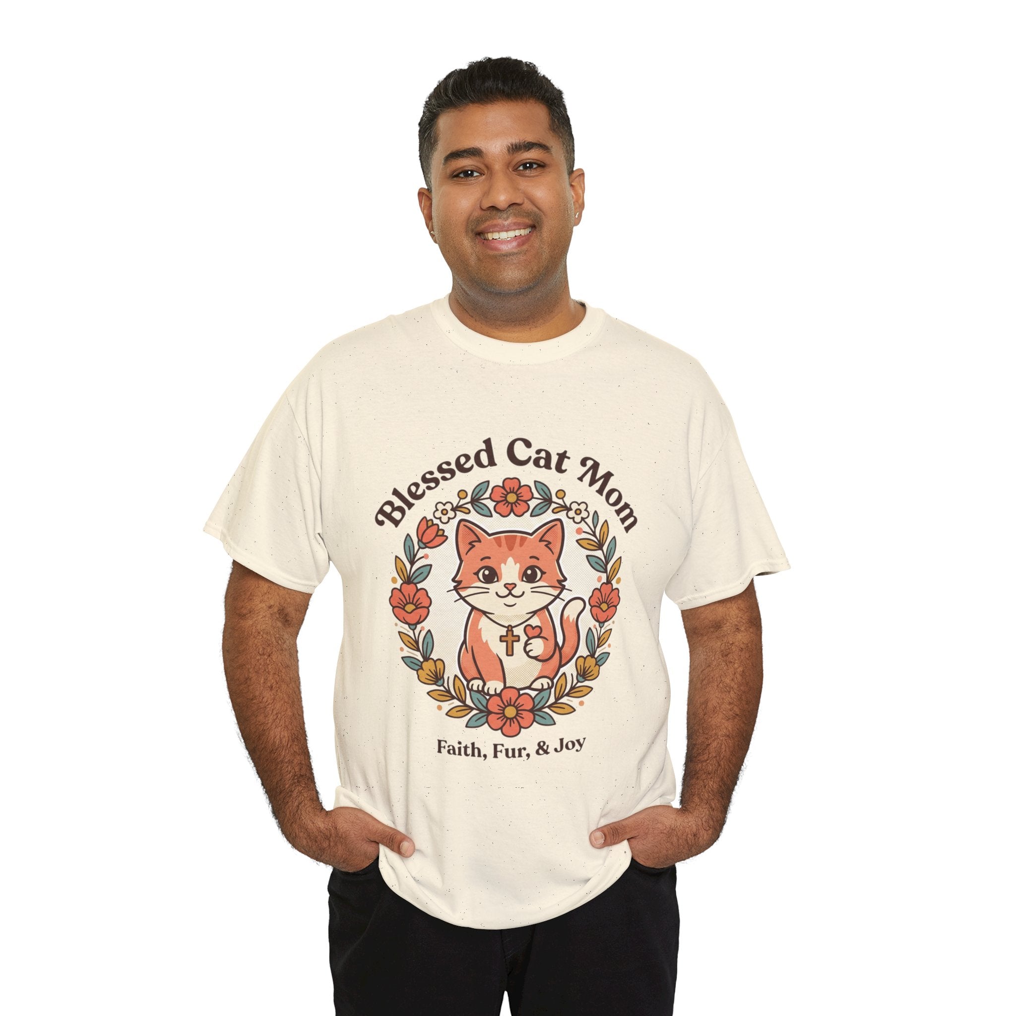 Blessed Cat Mom T-Shirt – Faith, Fur & Joy Floral Cat Mom Tee