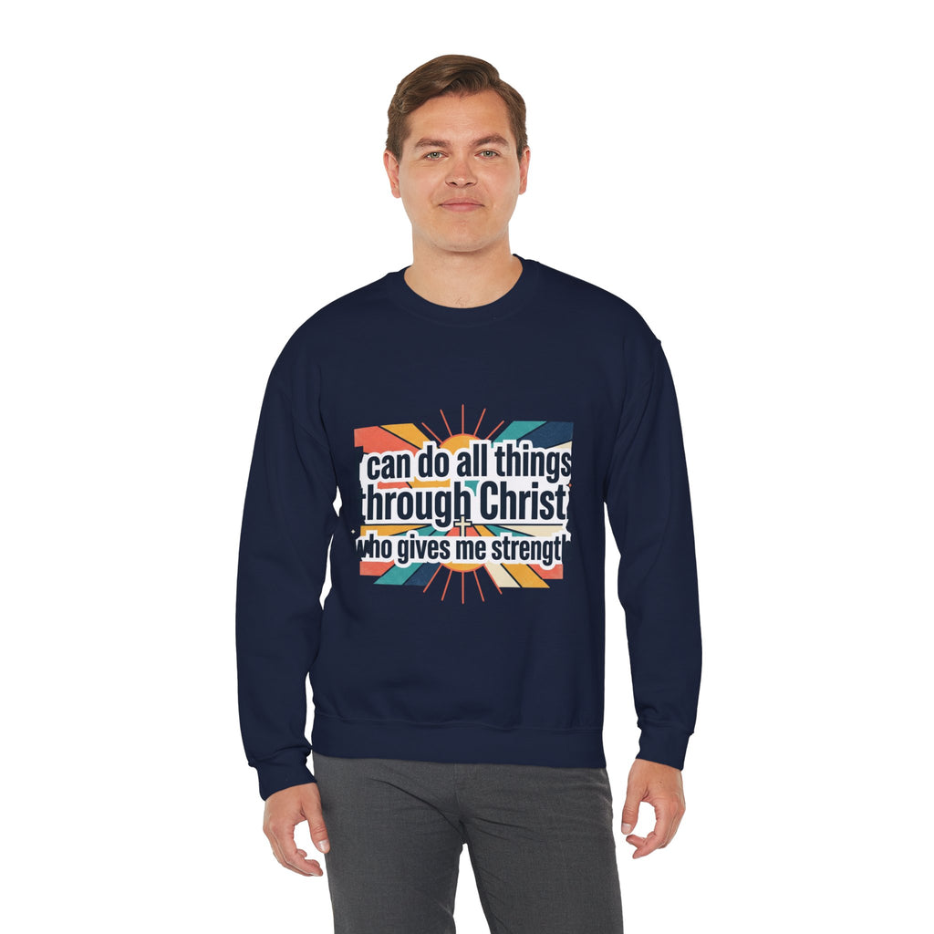 All things through Christ Christian Heavy Blend™ Crewneck Sweatshirt